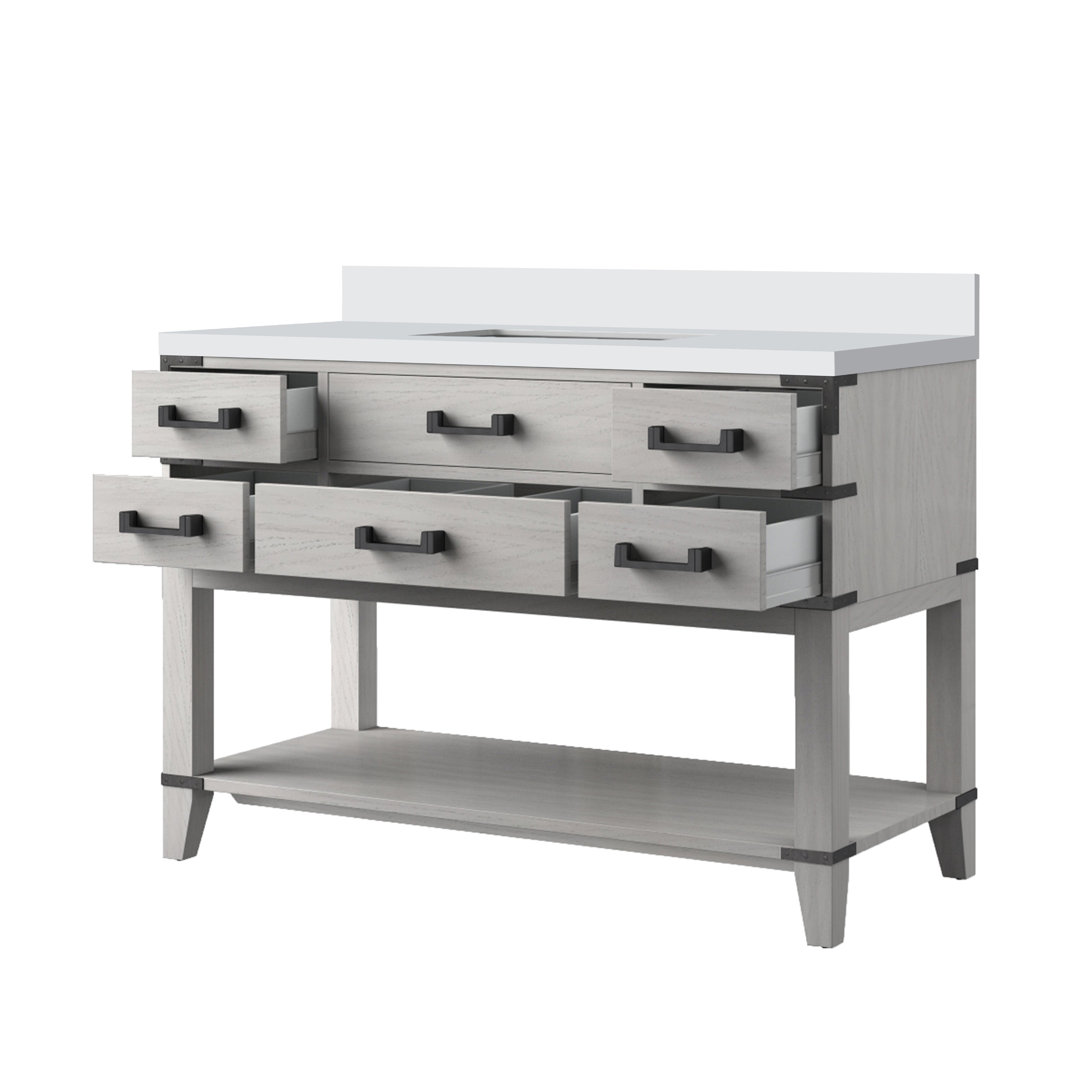 Norwalk 48 in W x 22 in D White Oak Single Bath Vanity