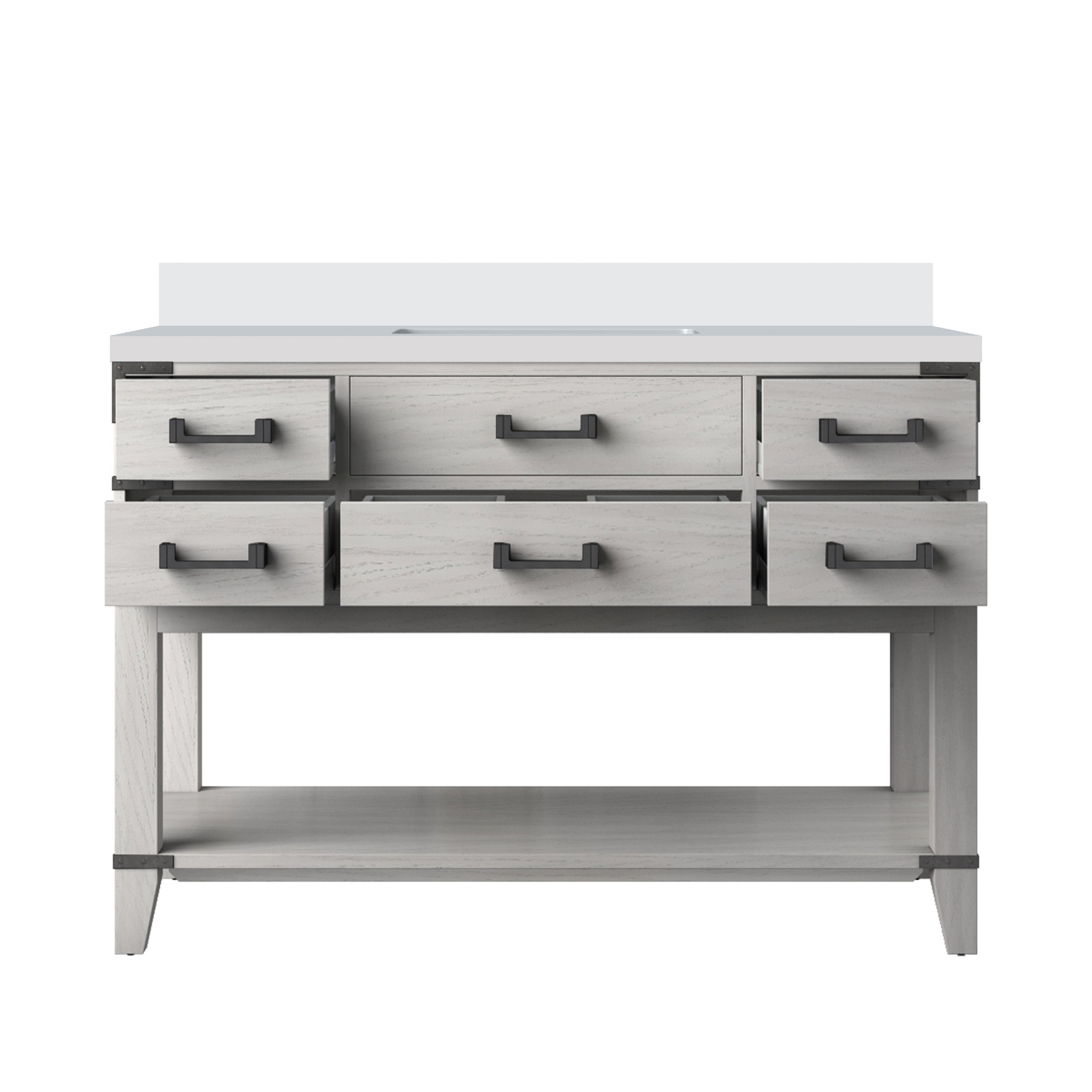 Norwalk 48 in W x 22 in D White Oak Single Bath Vanity