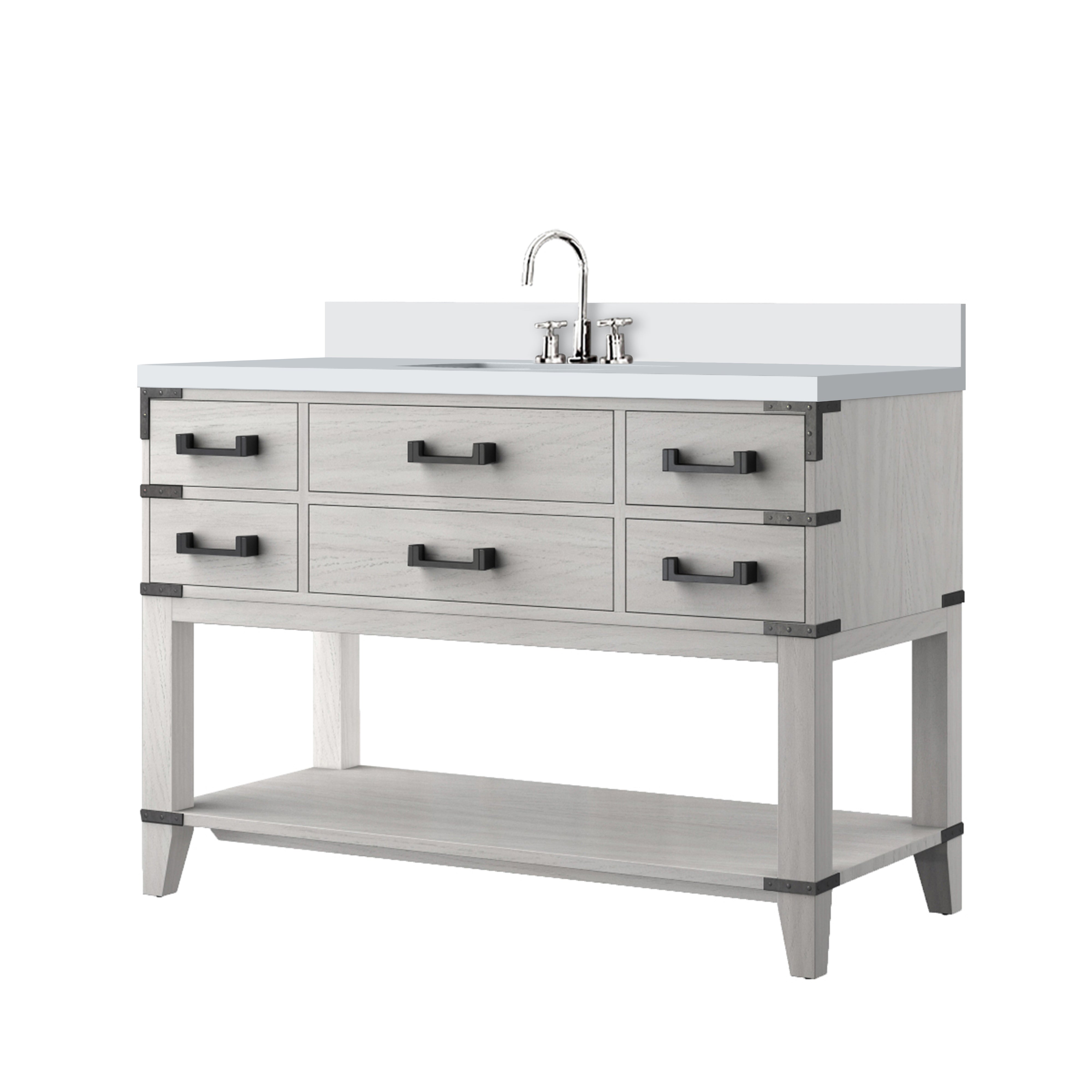 Norwalk 48 in W x 22 in D White Oak Single Bath Vanity