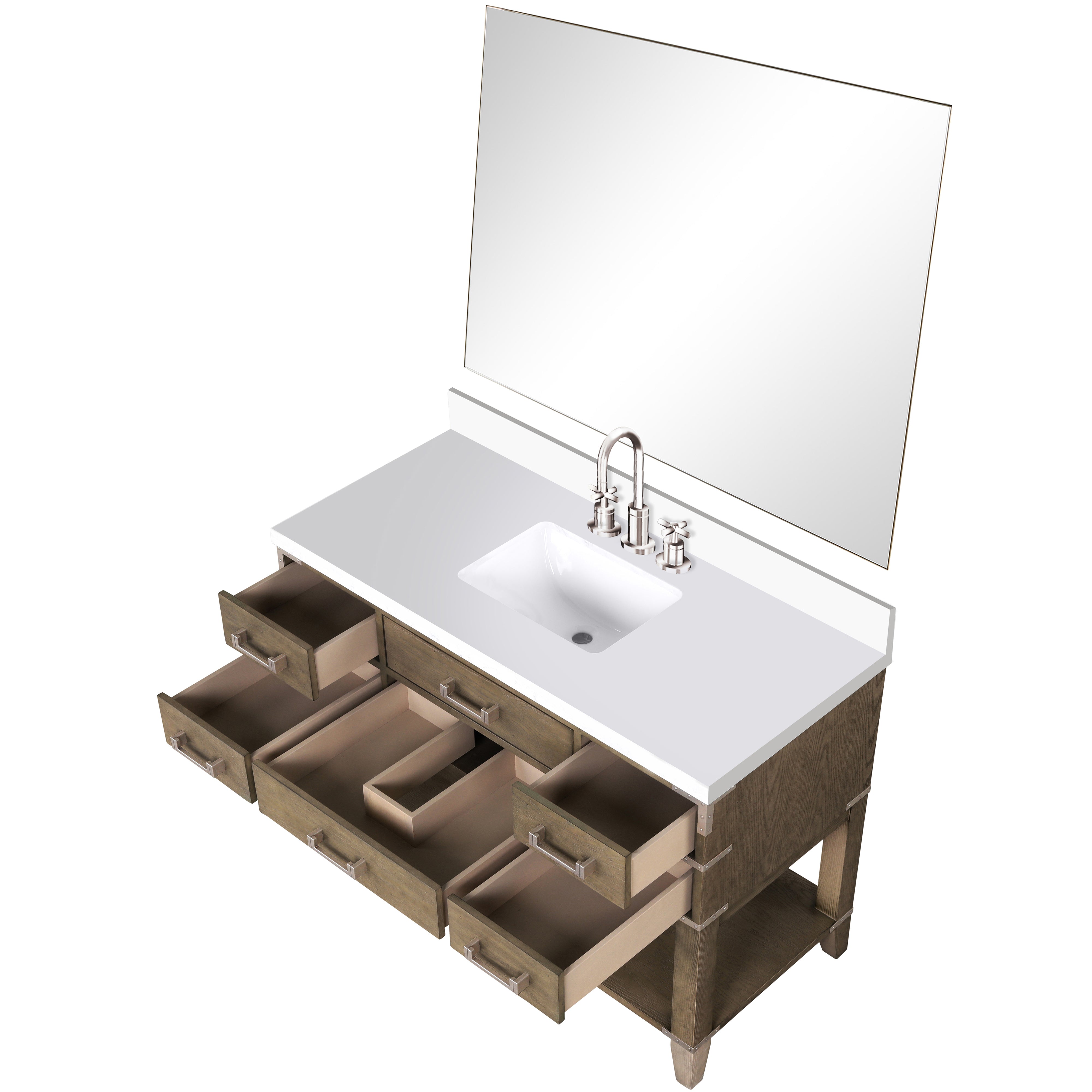 Norwalk 48 in W x 22 in D Grey Oak Single Bath Vanity