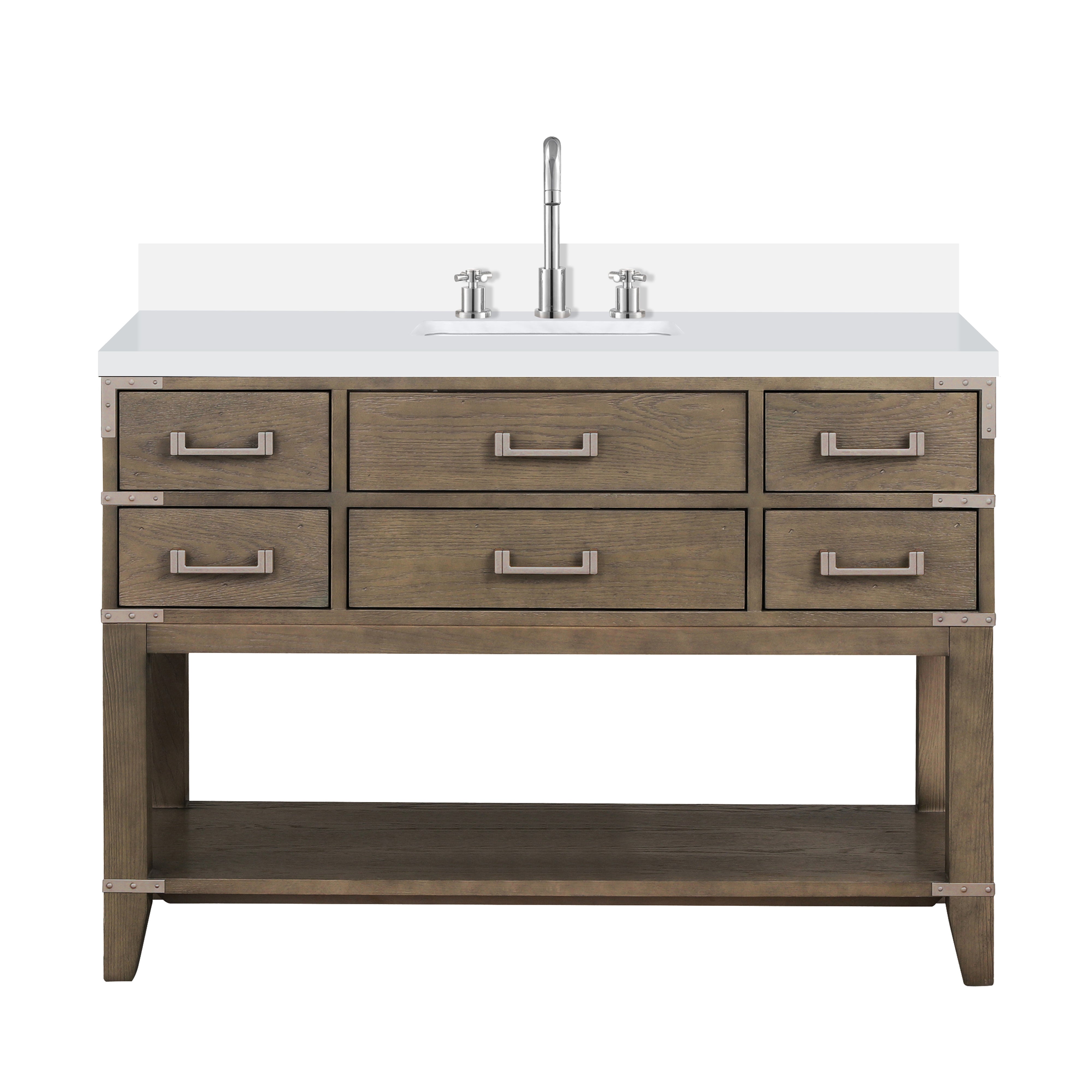 Norwalk 48 in W x 22 in D Grey Oak Single Bath Vanity
