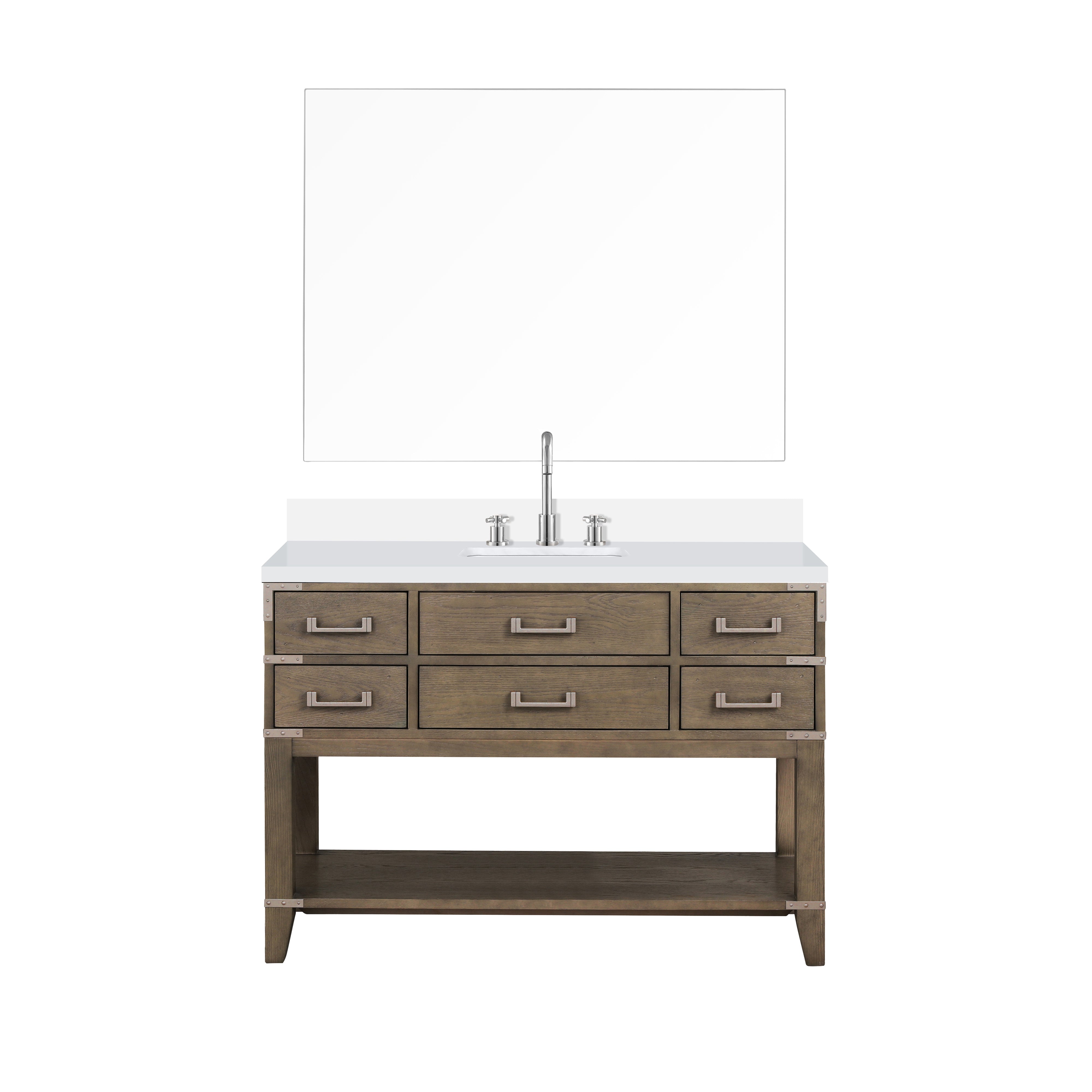 Norwalk 48 in W x 22 in D Grey Oak Single Bath Vanity