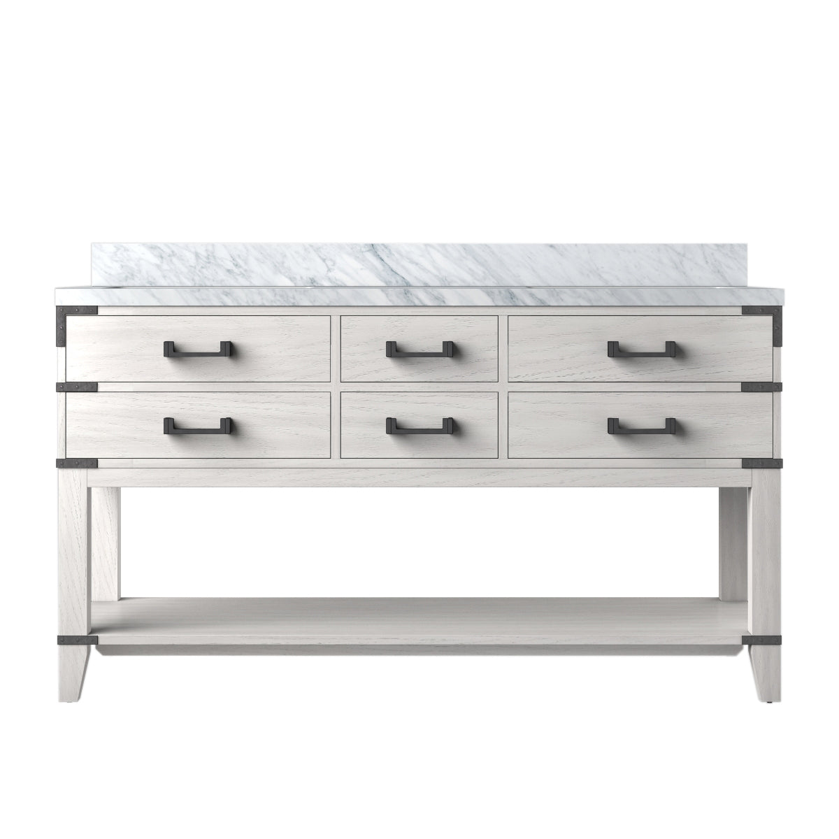 Norwalk 60 in W x 22 in D White Oak Double Bath Vanity