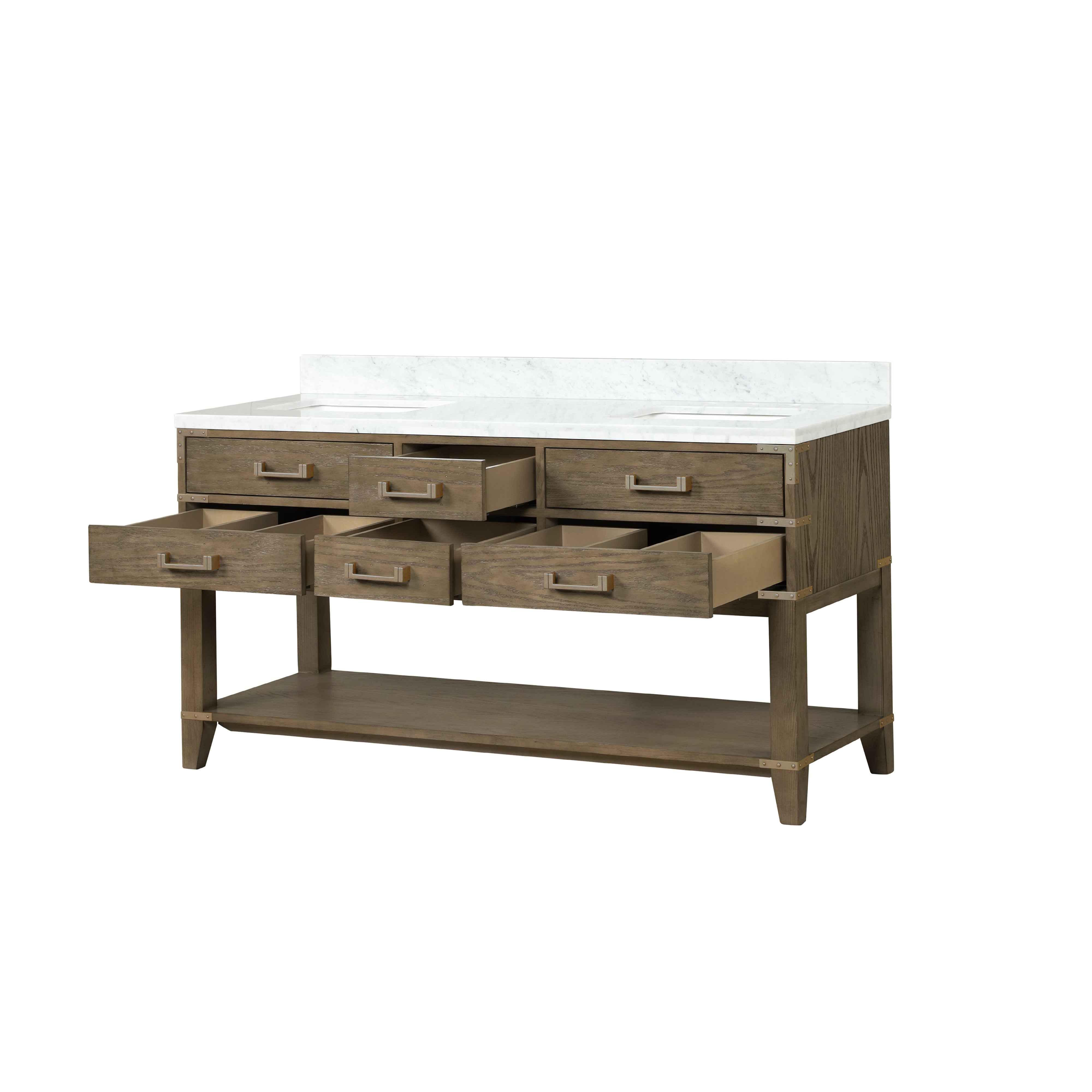 Norwalk 60 in W x 22 in D Grey Oak Double Bath Vanity