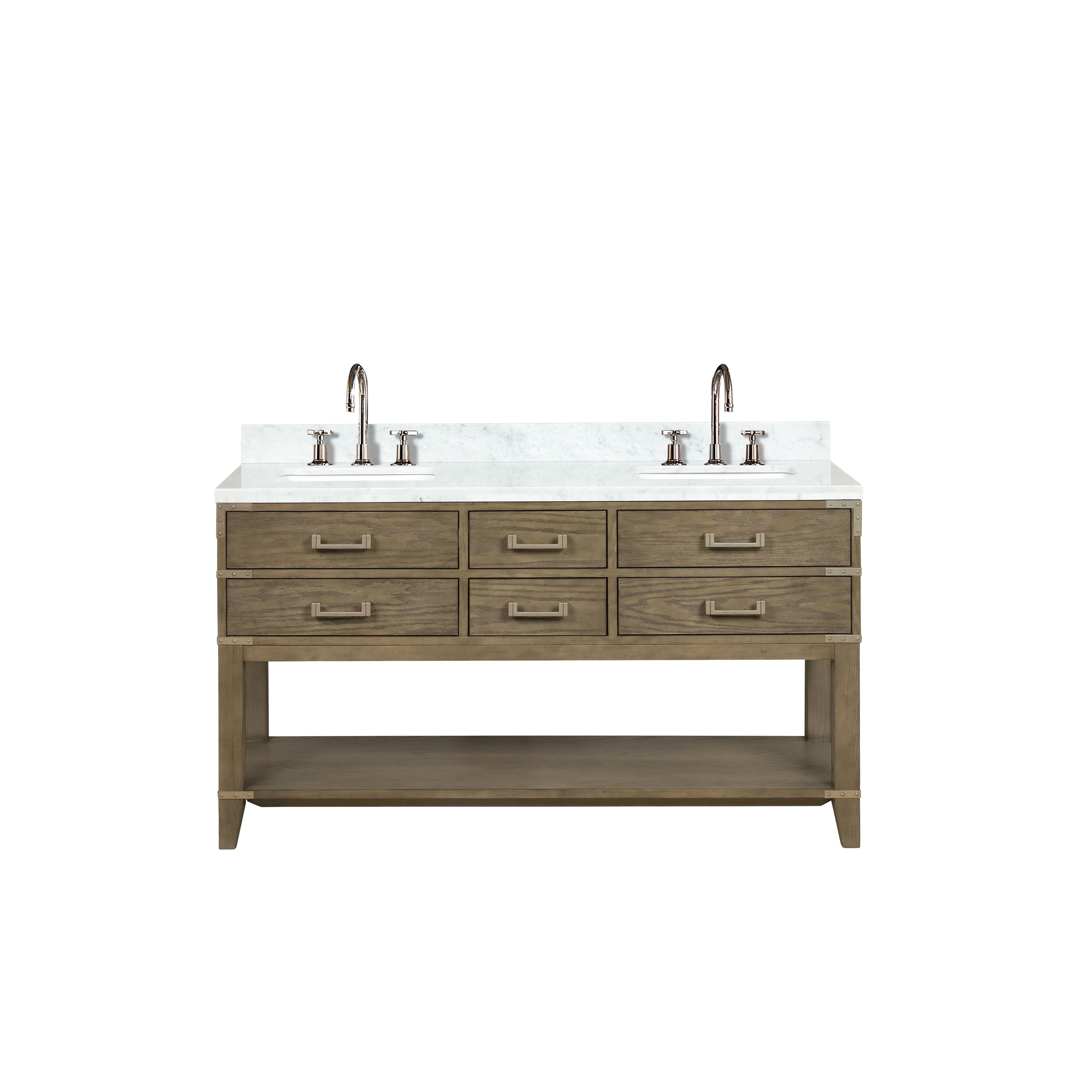 Norwalk 60 in W x 22 in D Grey Oak Double Bath Vanity