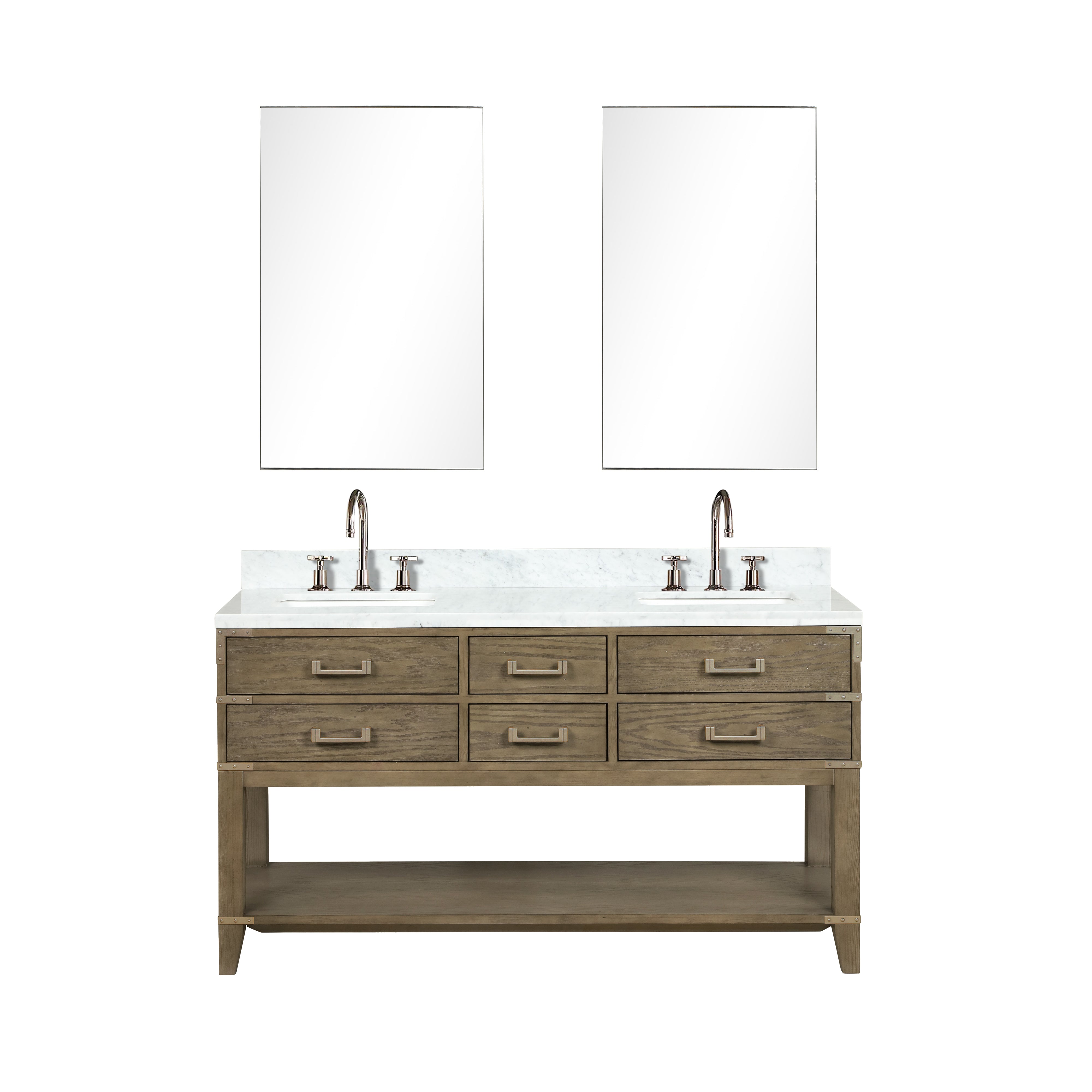Norwalk 60 in W x 22 in D Grey Oak Double Bath Vanity