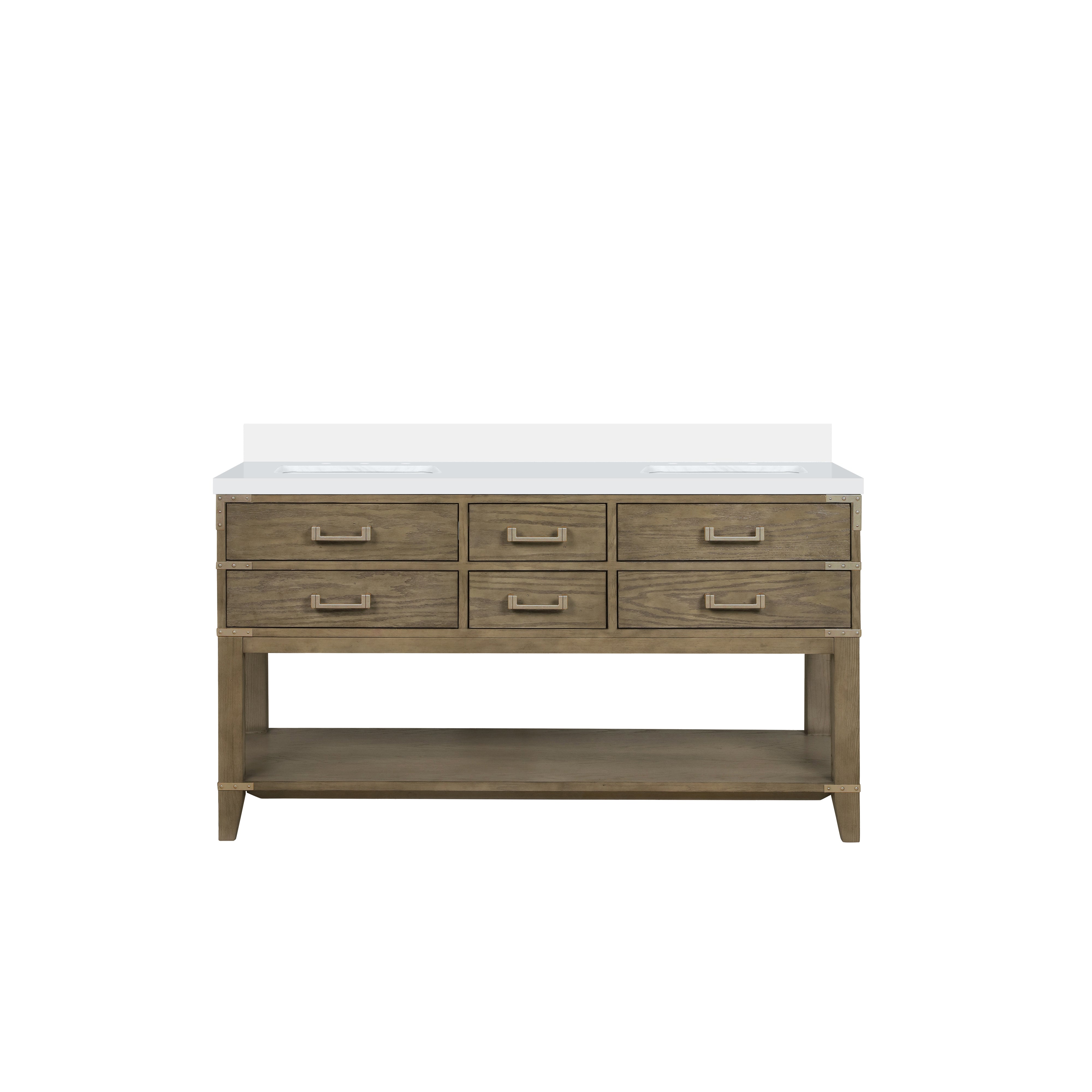 Norwalk 60 in W x 22 in D Grey Oak Double Bath Vanity