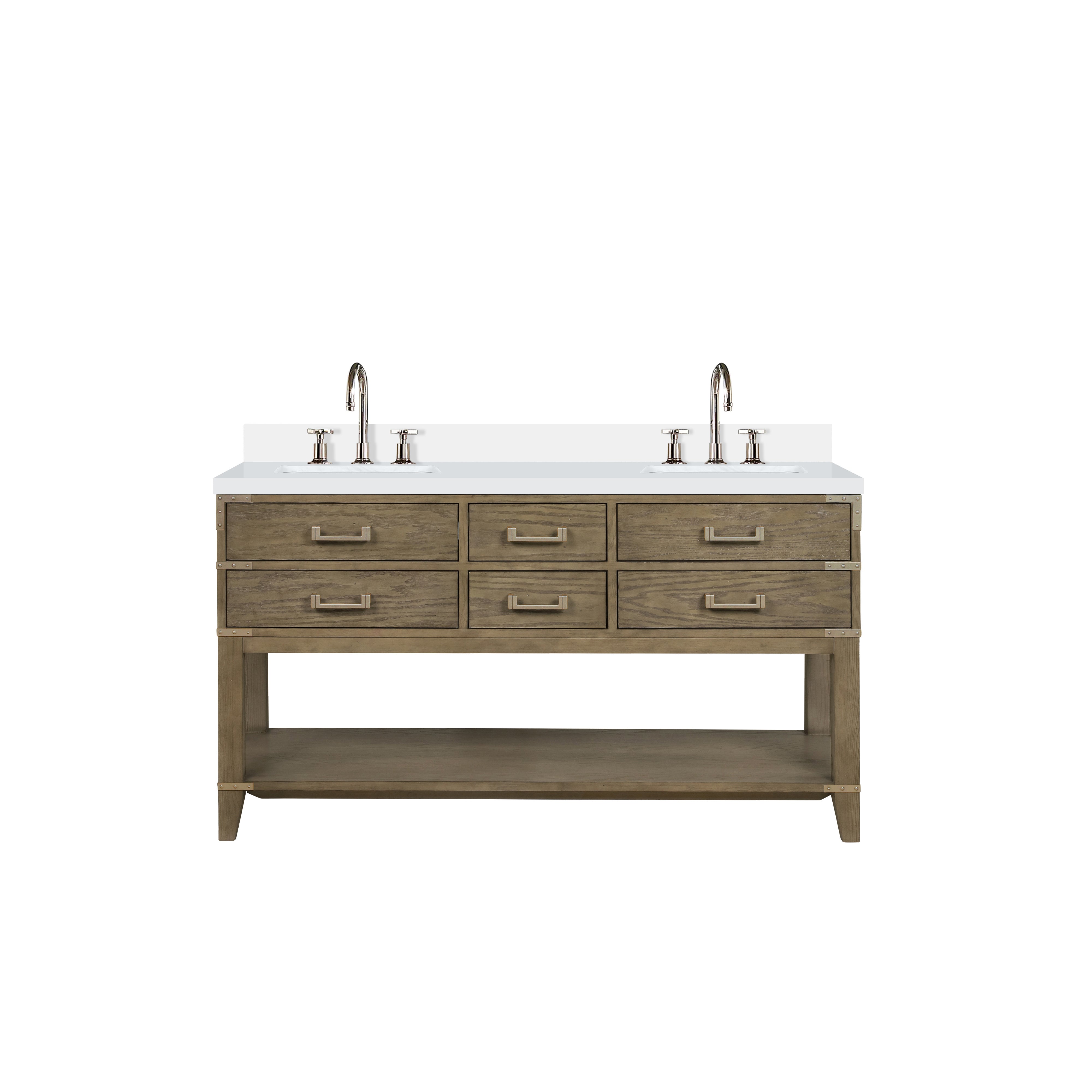 Norwalk 60 in W x 22 in D Grey Oak Double Bath Vanity