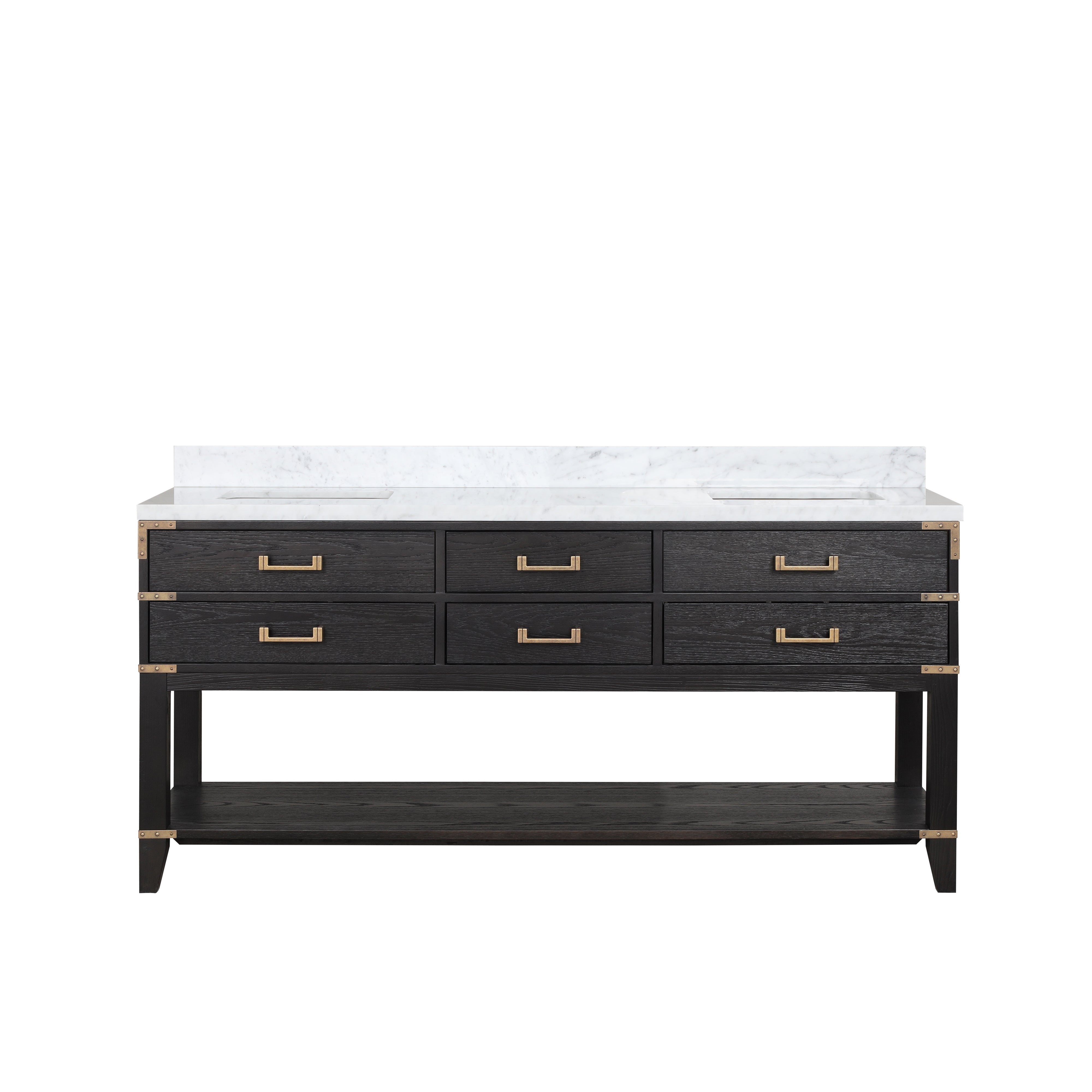 Norwalk 72 in W x 22 in D Black Oak Double Bath Vanity