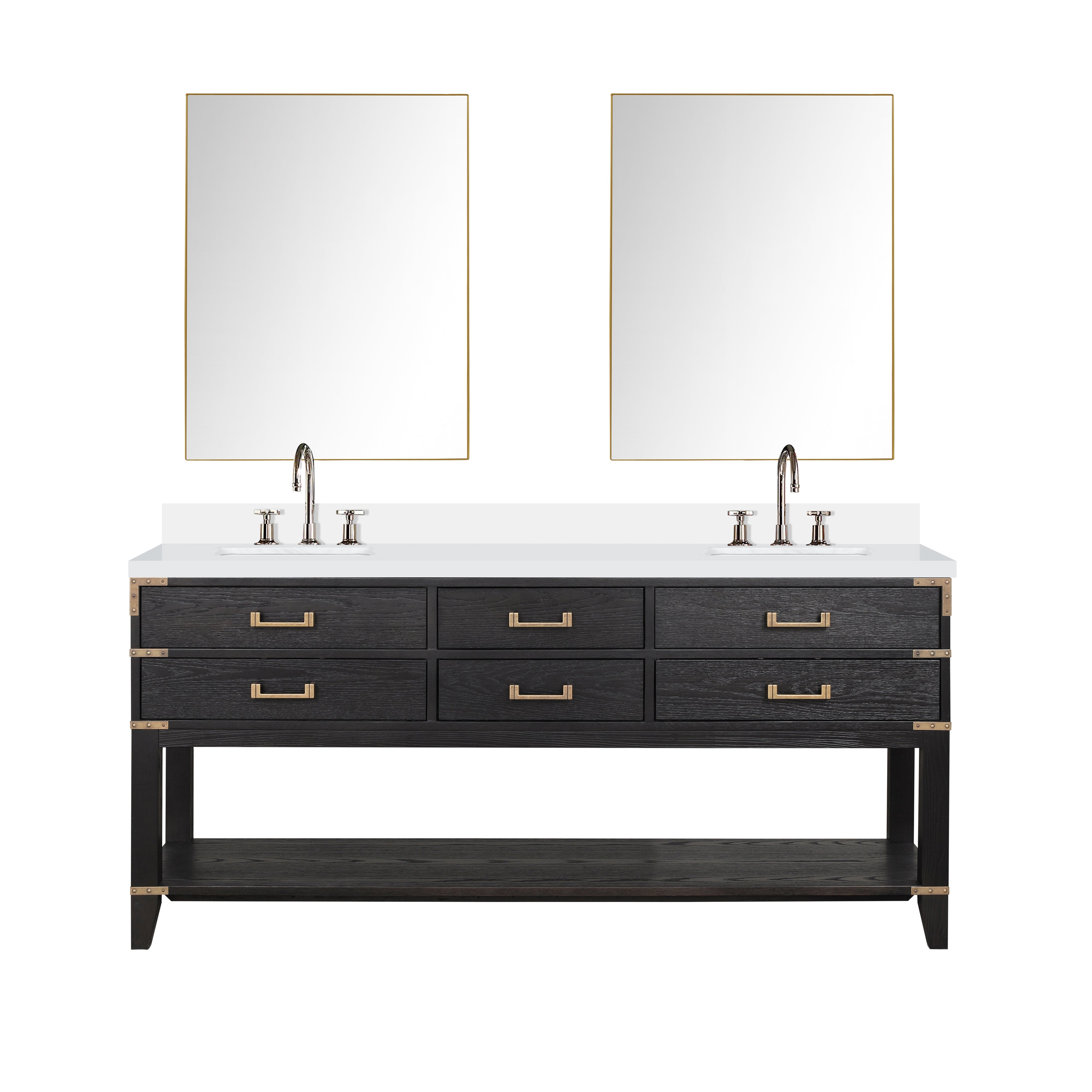 Norwalk 72 in W x 22 in D Black Oak Double Bath Vanity