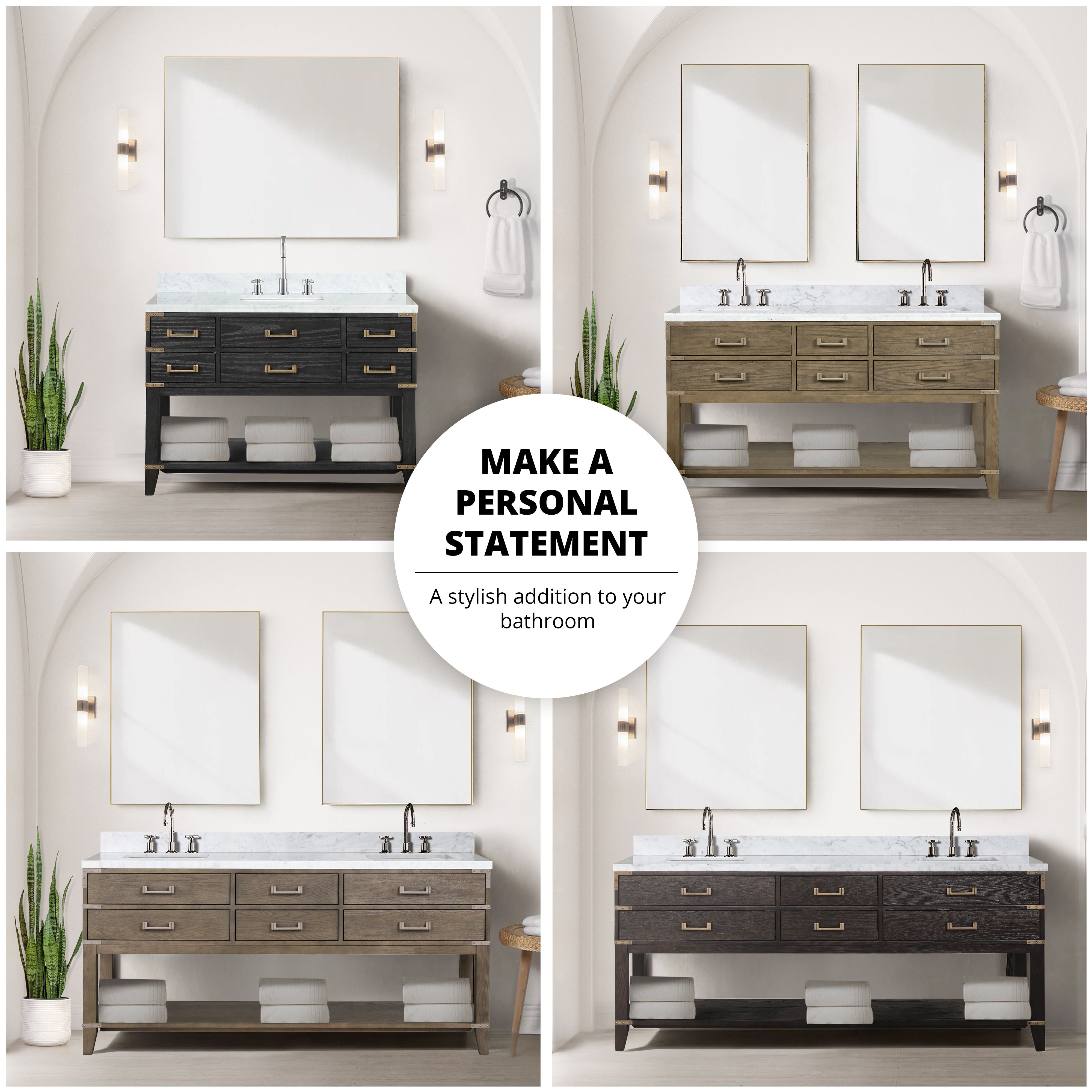 Norwalk 72 in W x 22 in D Black Oak Double Bath Vanity