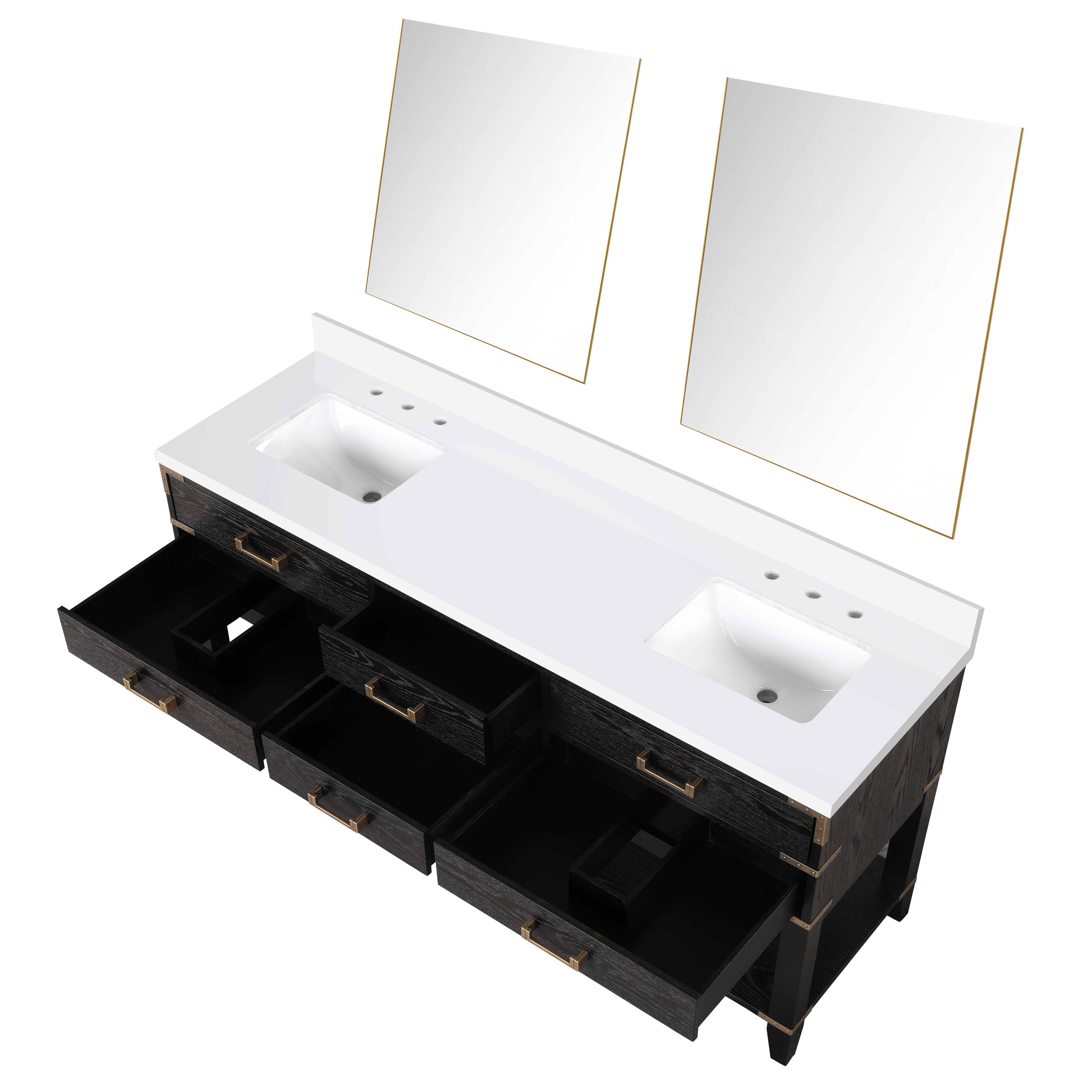 Norwalk 72 in W x 22 in D Brown Oak Double Bath Vanity