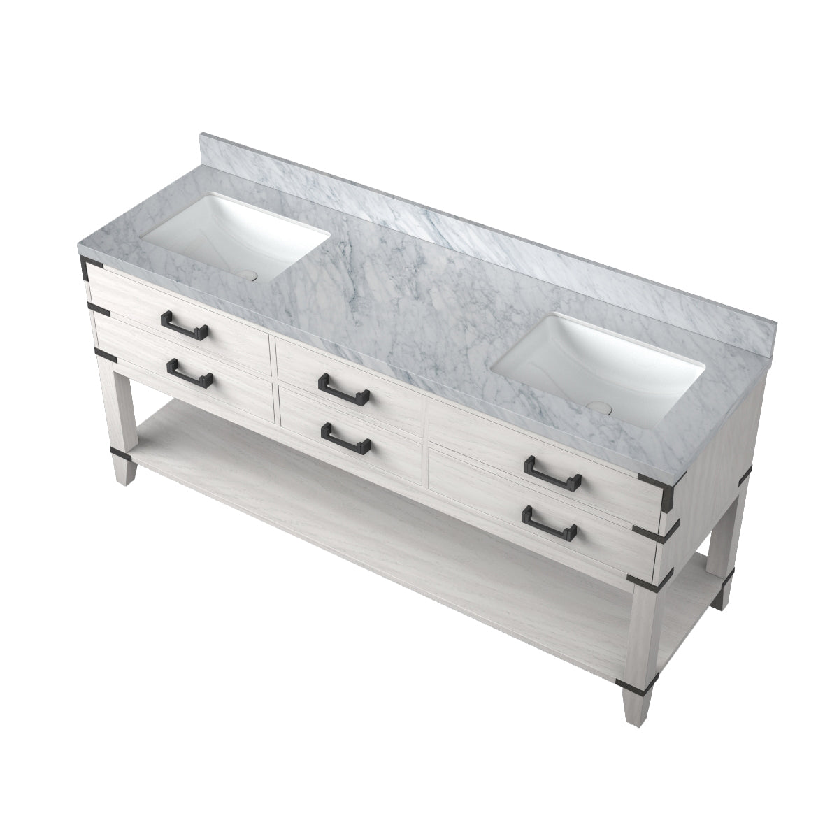 Norwalk 72 in W x 22 in D White Oak Double Bath Vanity