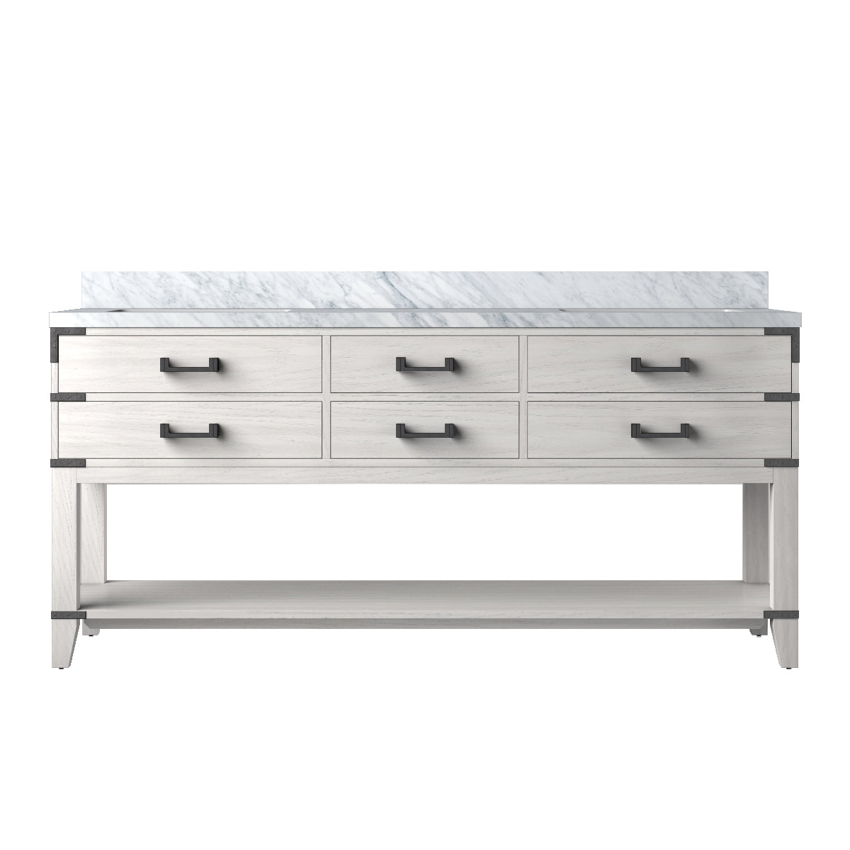 Norwalk 72 in W x 22 in D White Oak Double Bath Vanity
