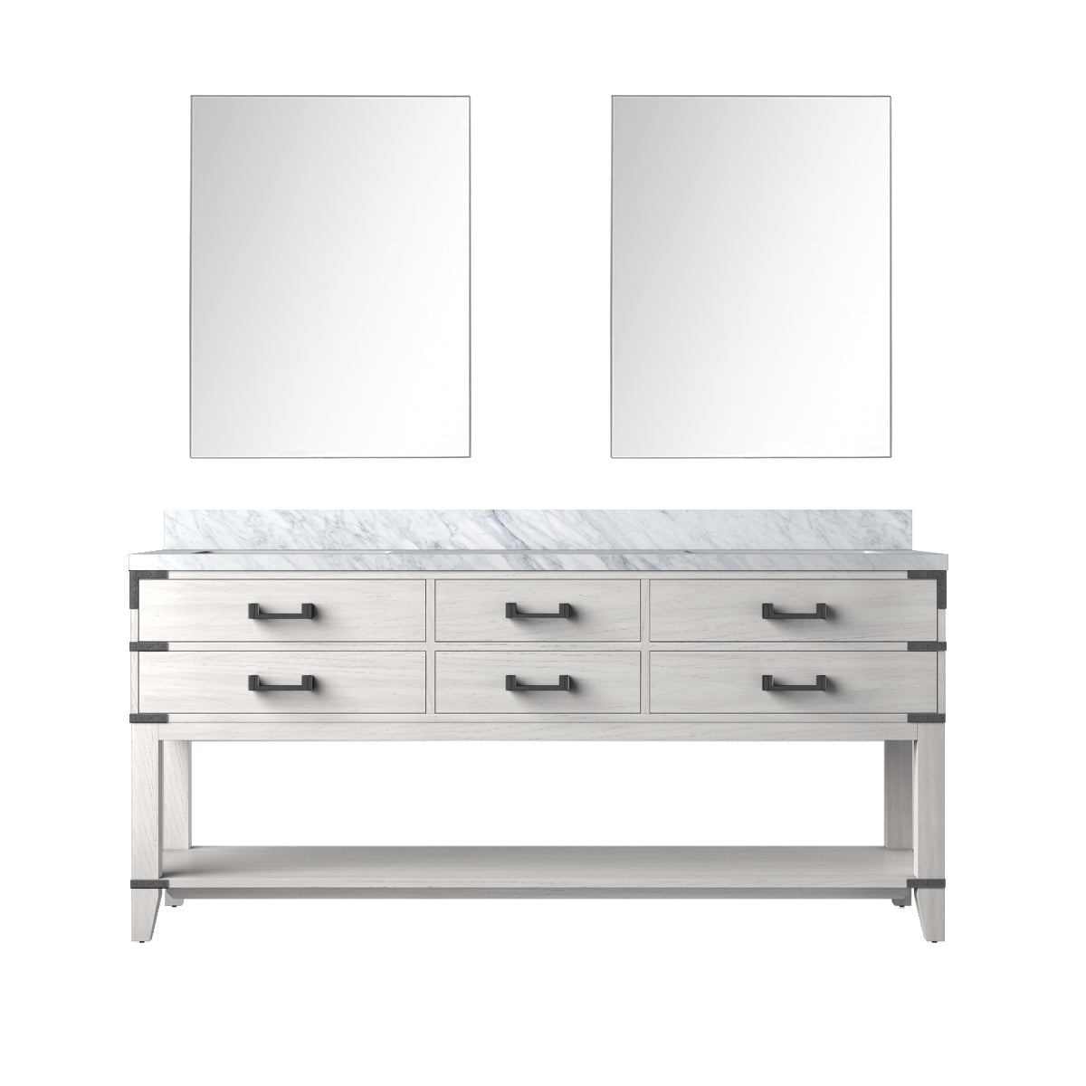 Norwalk 72 in W x 22 in D White Oak Double Bath Vanity