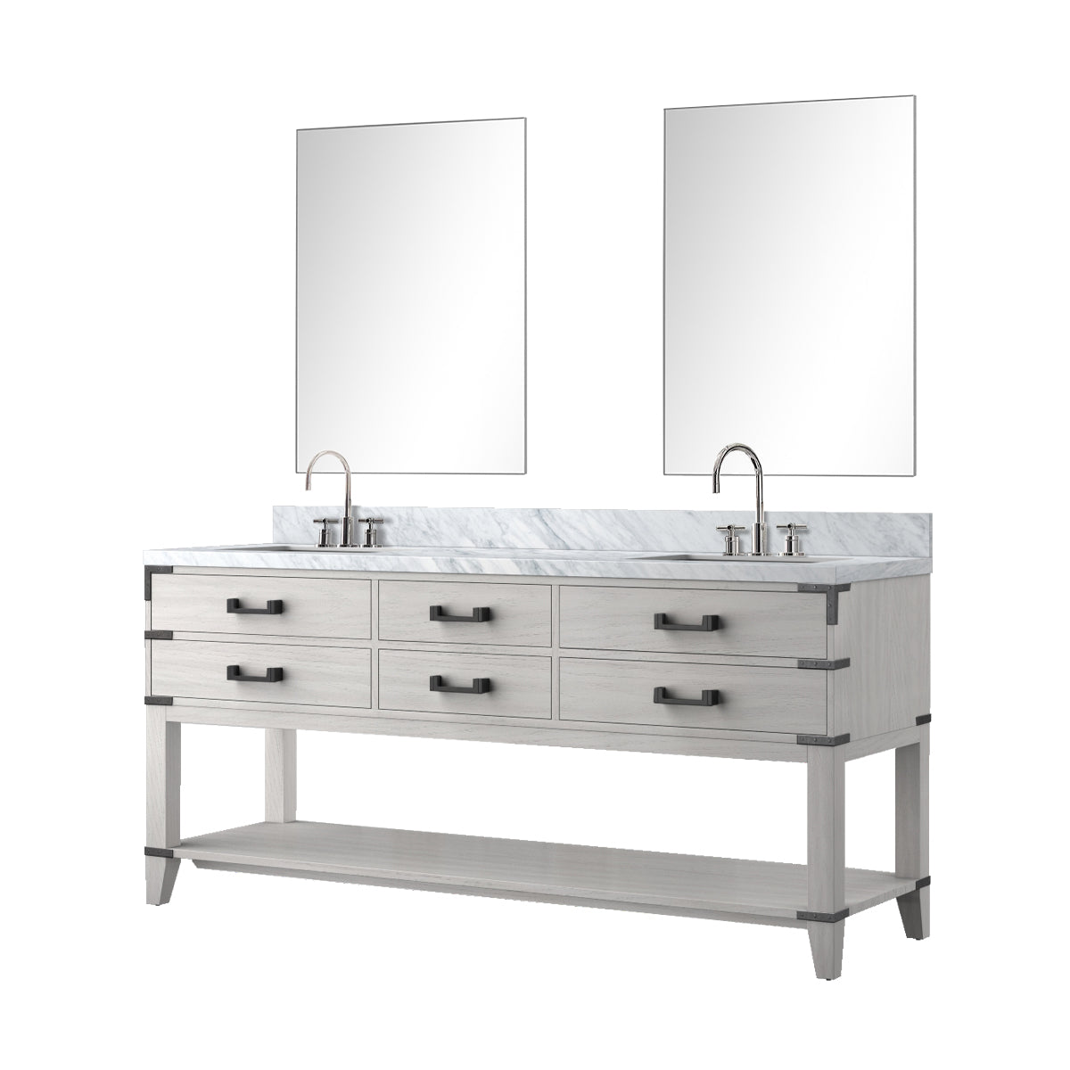 Norwalk 72 in W x 22 in D White Oak Double Bath Vanity