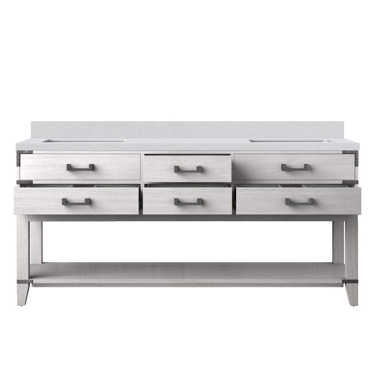 Norwalk 72 in W x 22 in D White Oak Double Bath Vanity