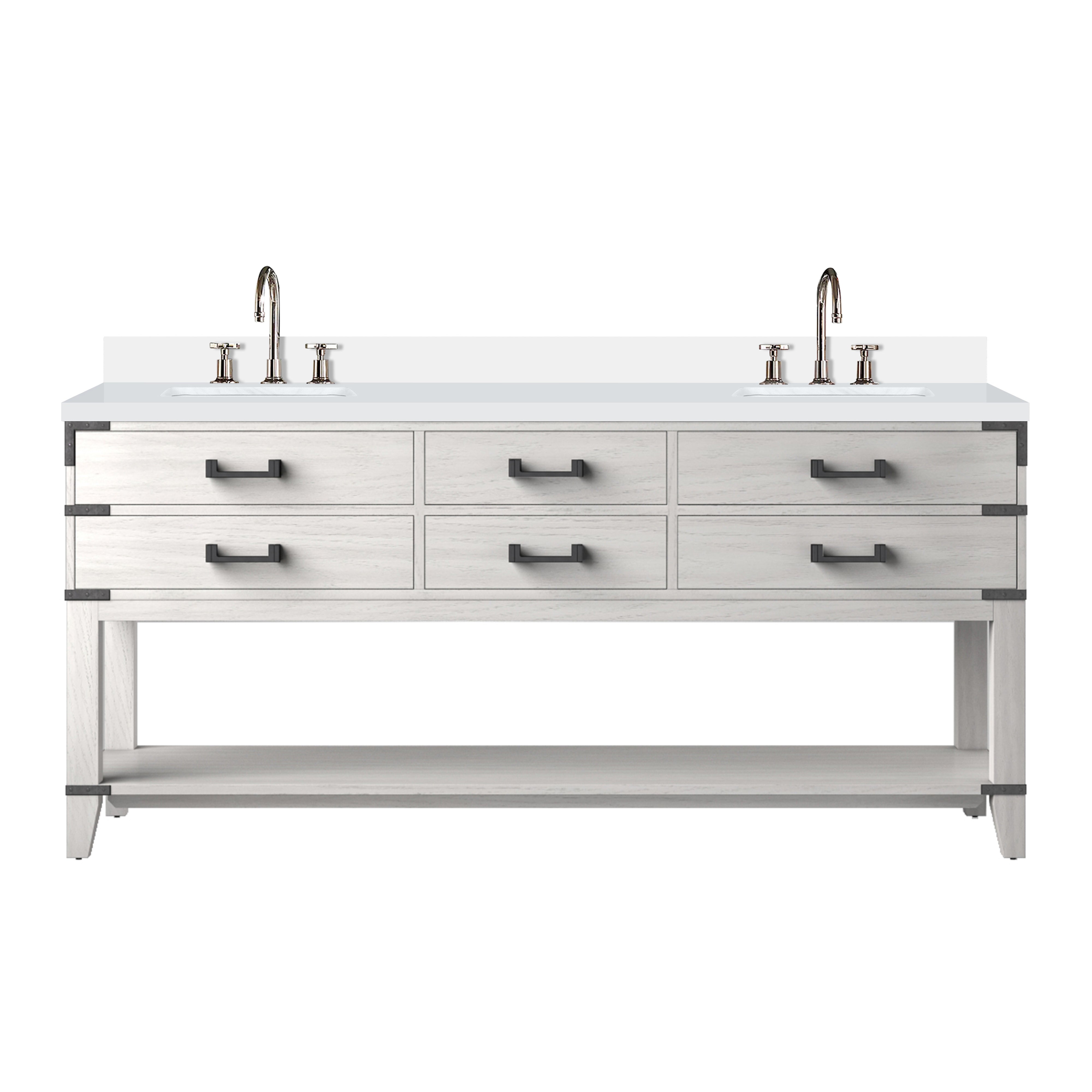 Norwalk 72 in W x 22 in D White Oak Double Bath Vanity