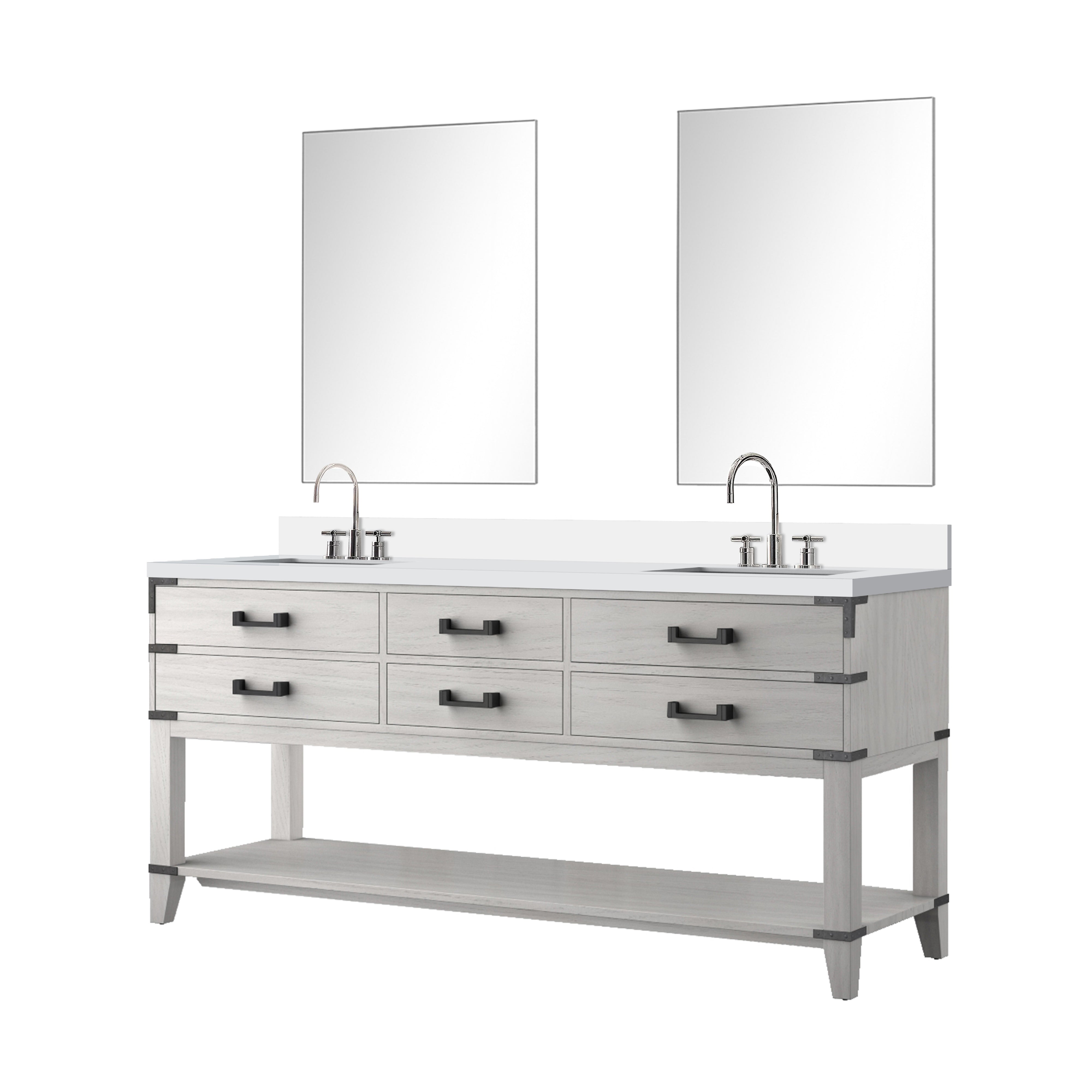 Norwalk 72 in W x 22 in D White Oak Double Bath Vanity