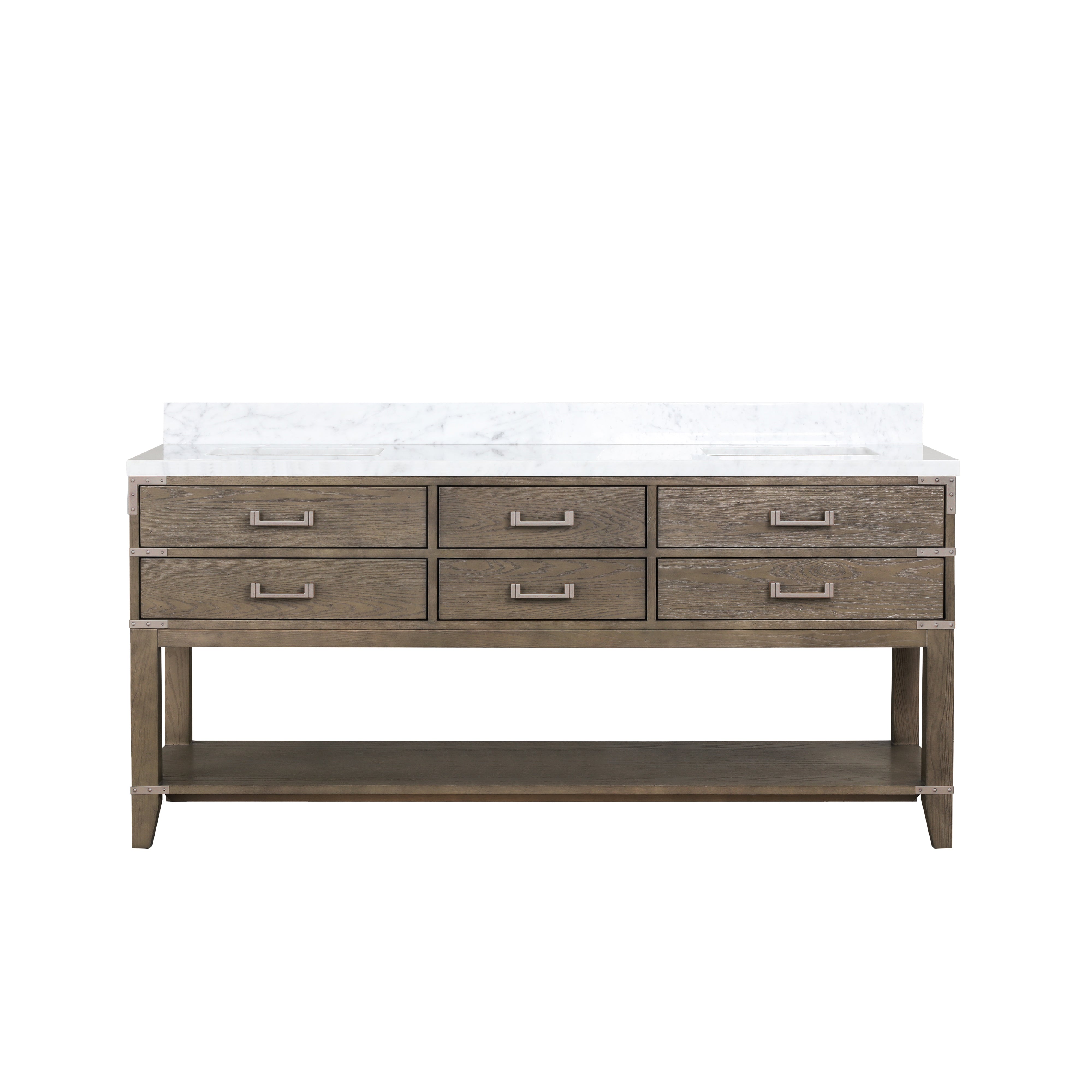 Norwalk 72 in W x 22 in D Grey Oak Double Bath Vanity