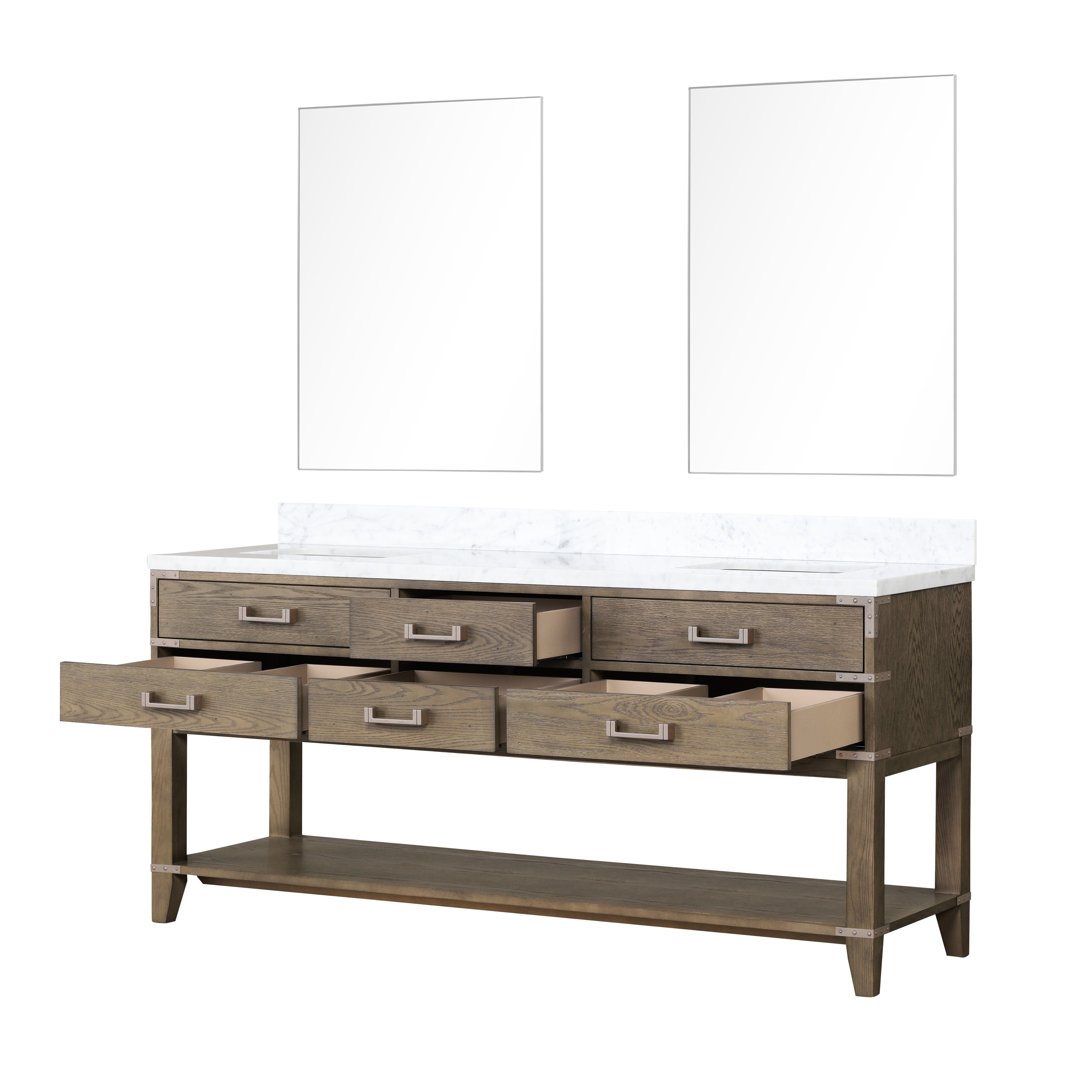 Norwalk 72 in W x 22 in D Grey Oak Double Bath Vanity