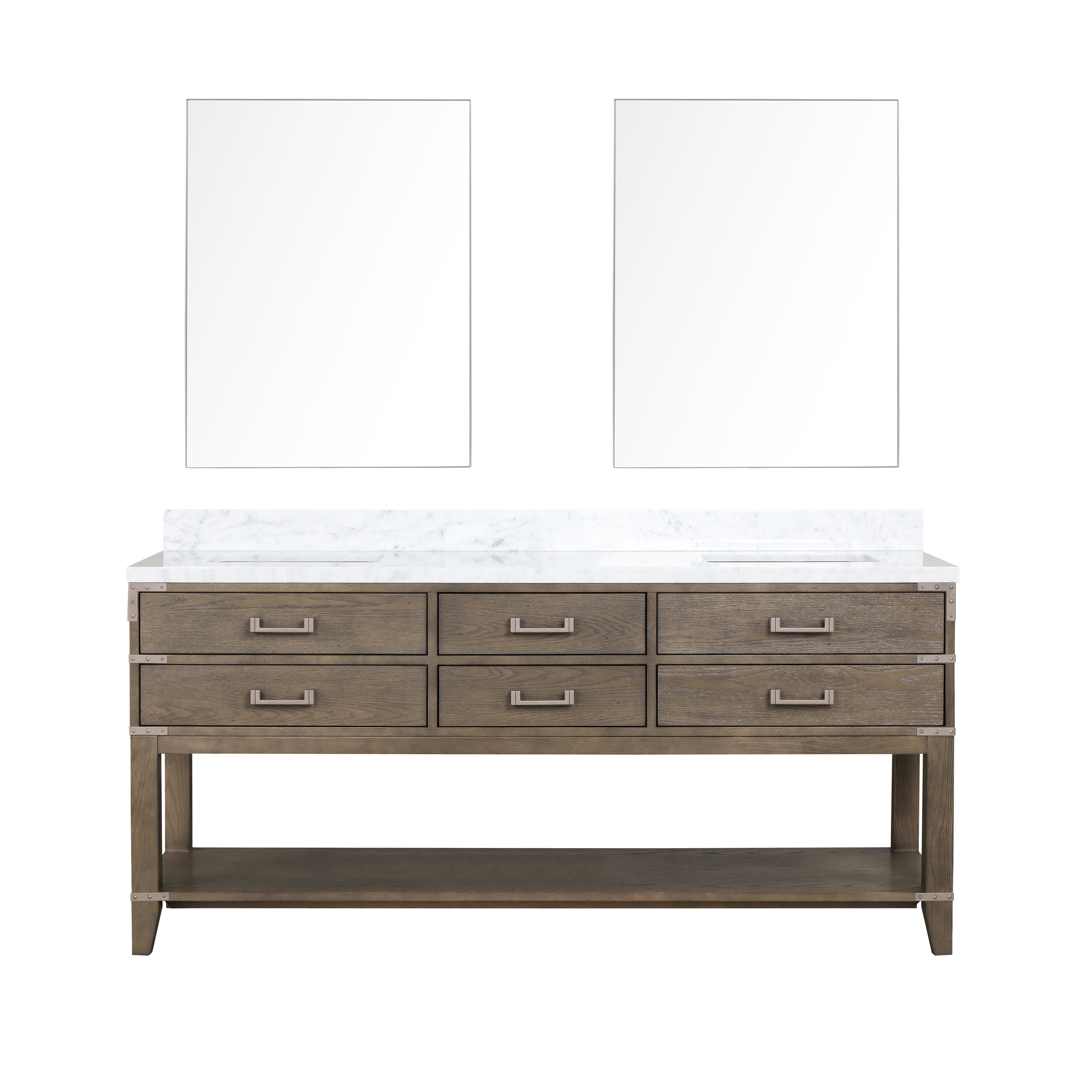 Norwalk 72 in W x 22 in D Grey Oak Double Bath Vanity