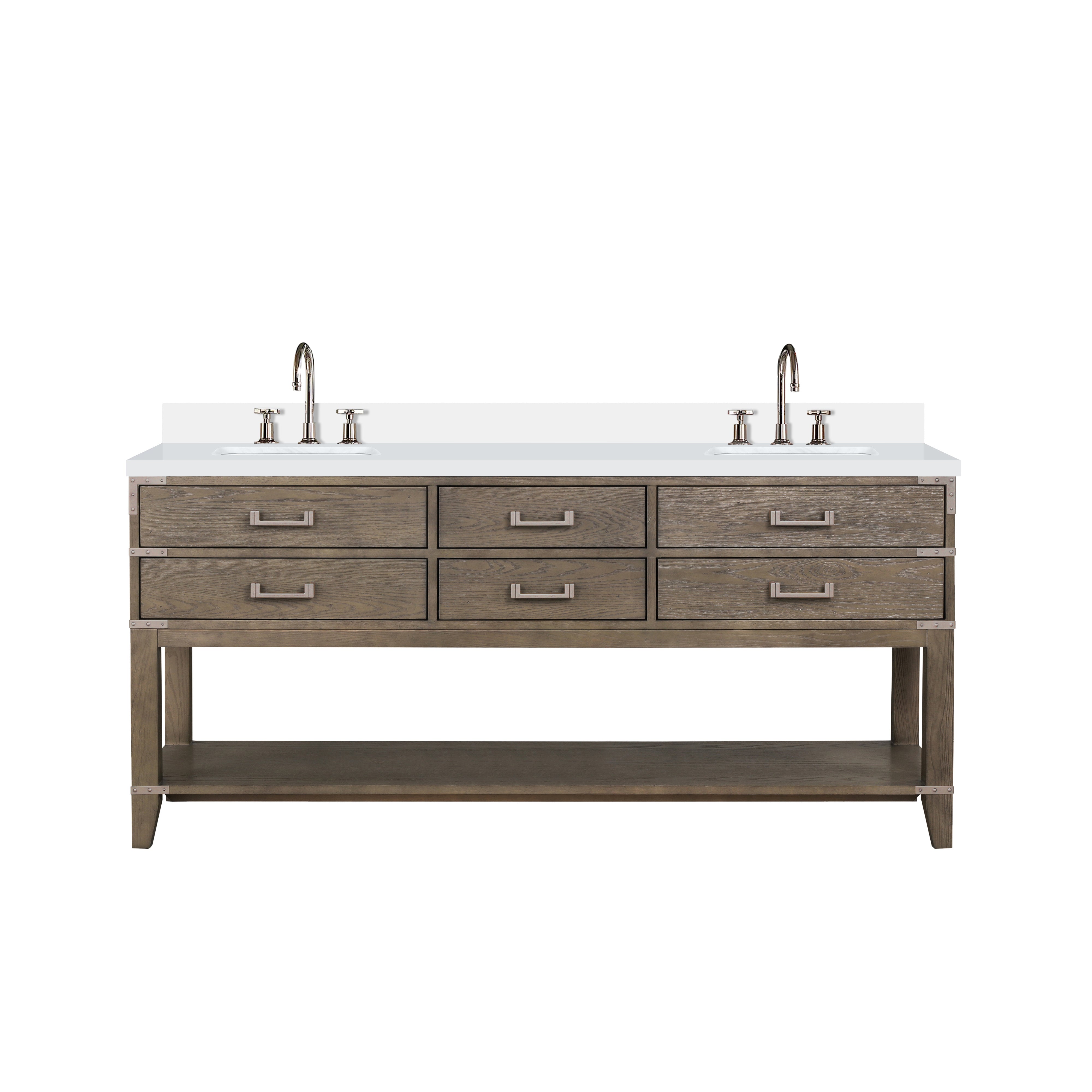 Norwalk 72 in W x 22 in D Grey Oak Double Bath Vanity
