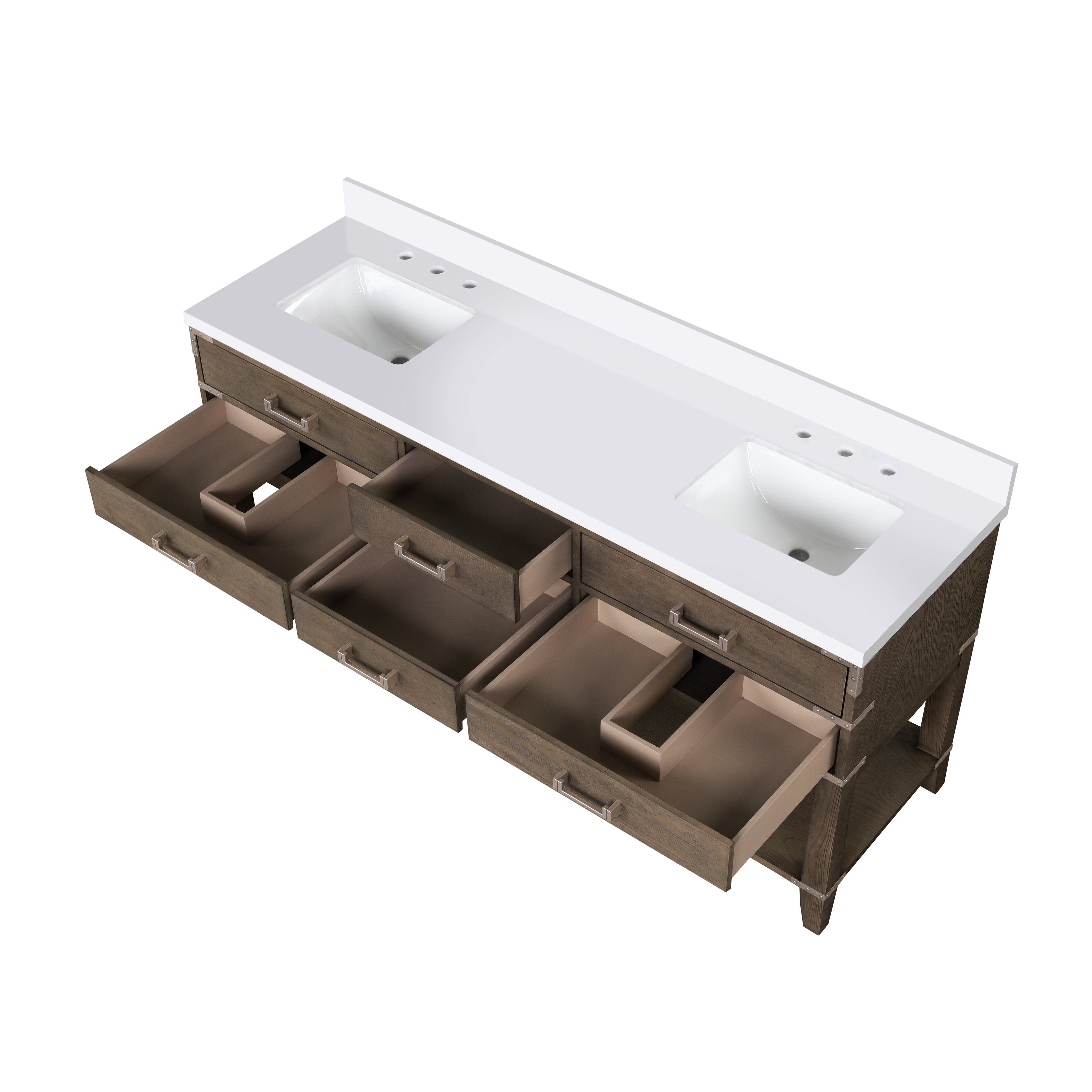 Norwalk 72 in W x 22 in D Grey Oak Double Bath Vanity