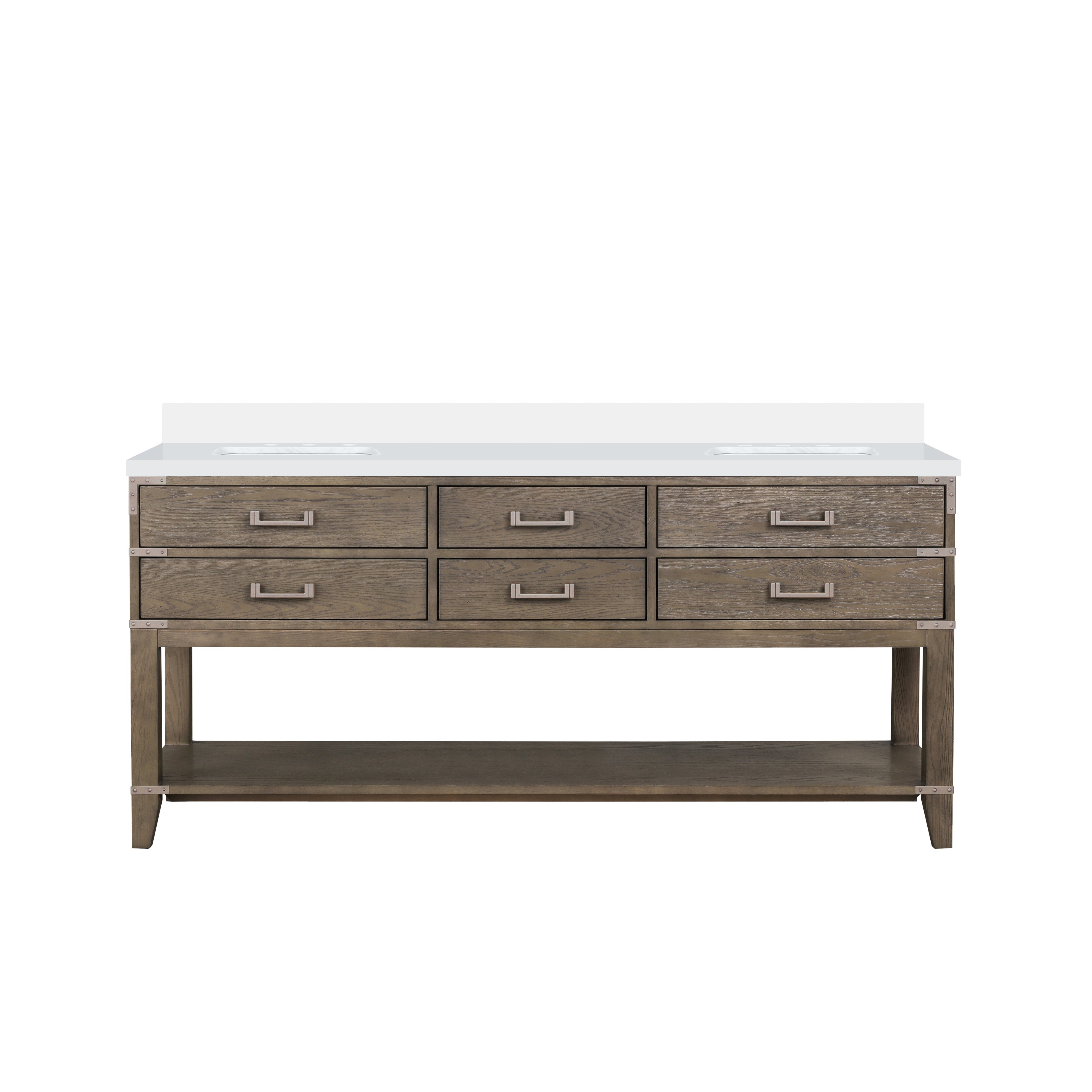 Norwalk 72 in W x 22 in D Grey Oak Double Bath Vanity