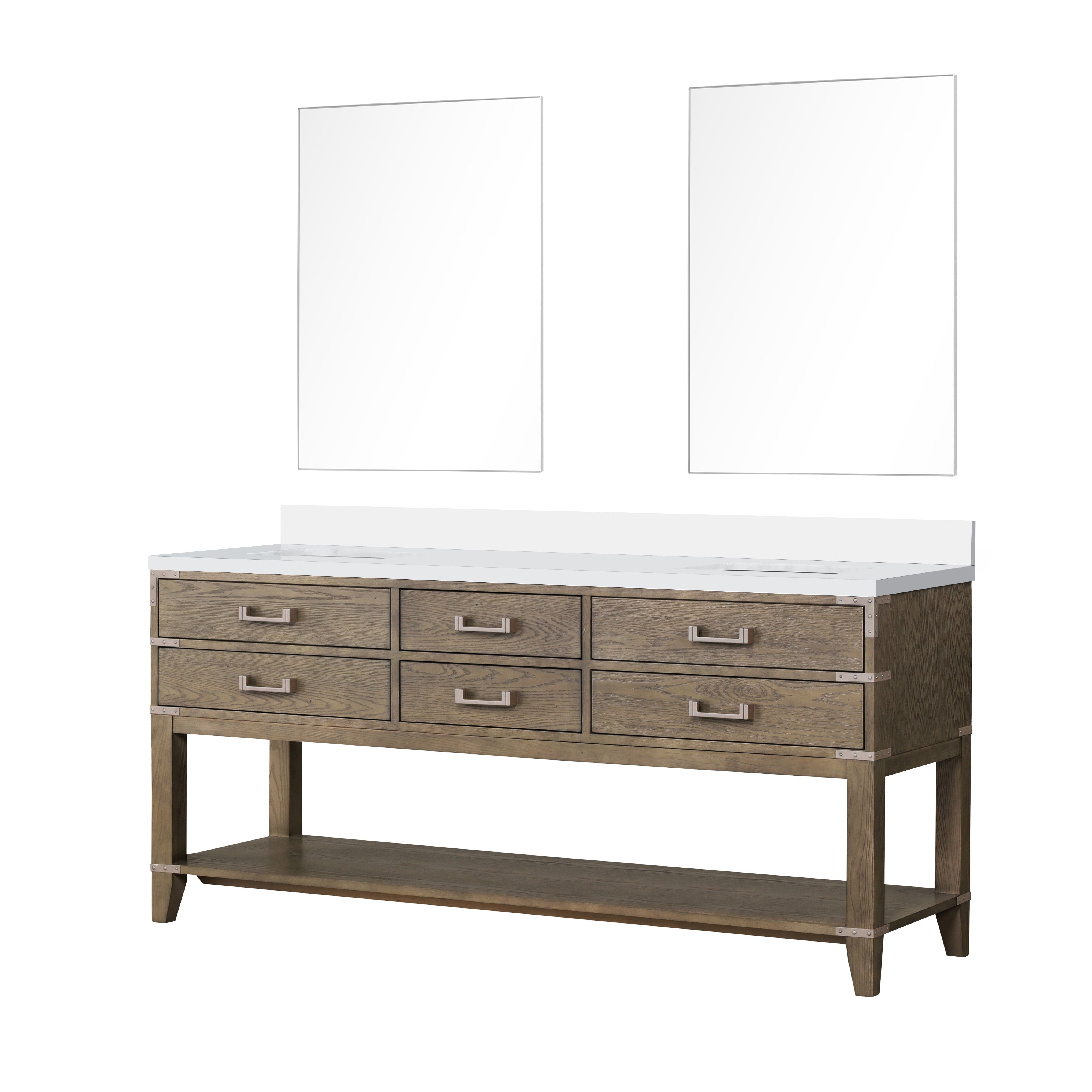 Norwalk 72 in W x 22 in D Grey Oak Double Bath Vanity