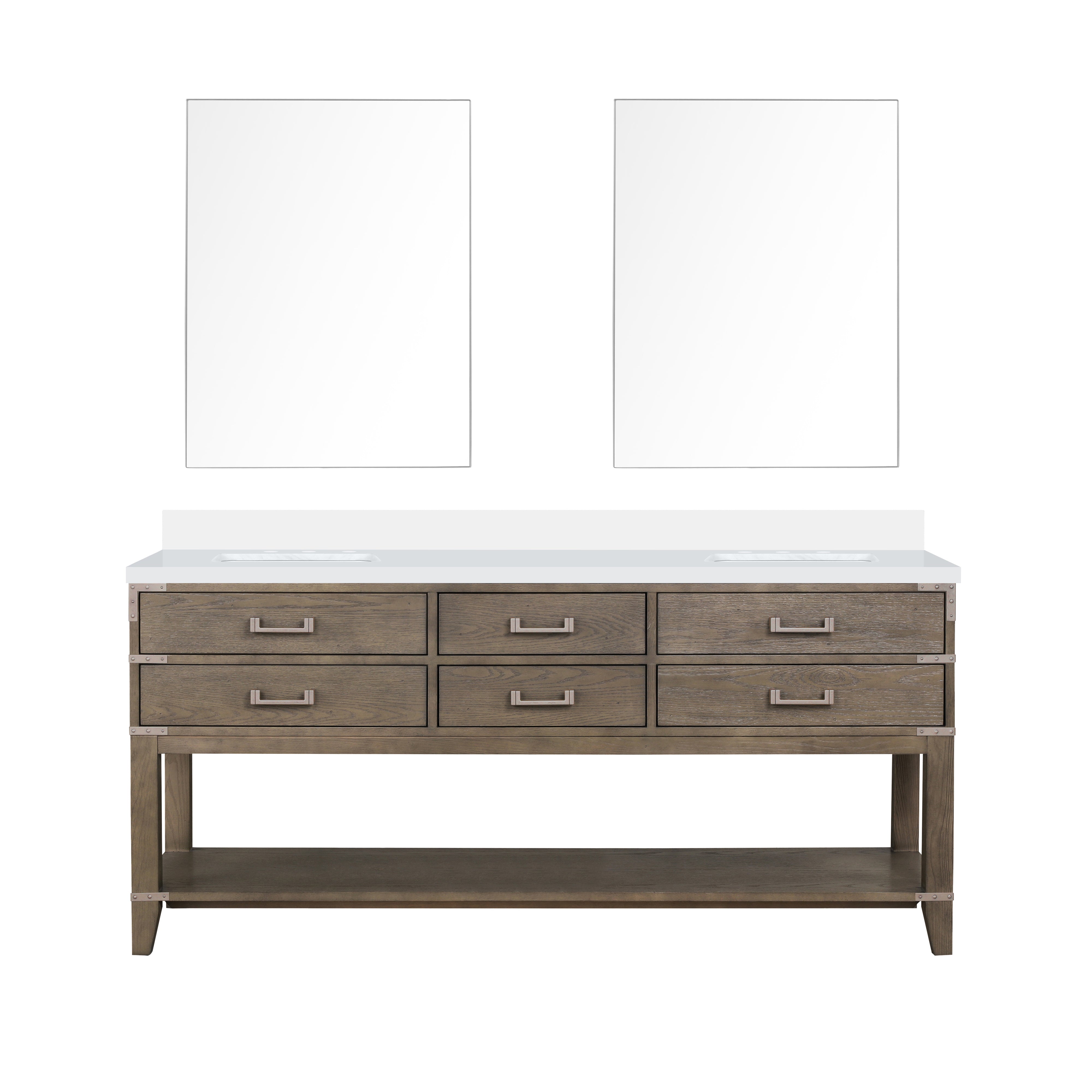 Norwalk 72 in W x 22 in D Grey Oak Double Bath Vanity