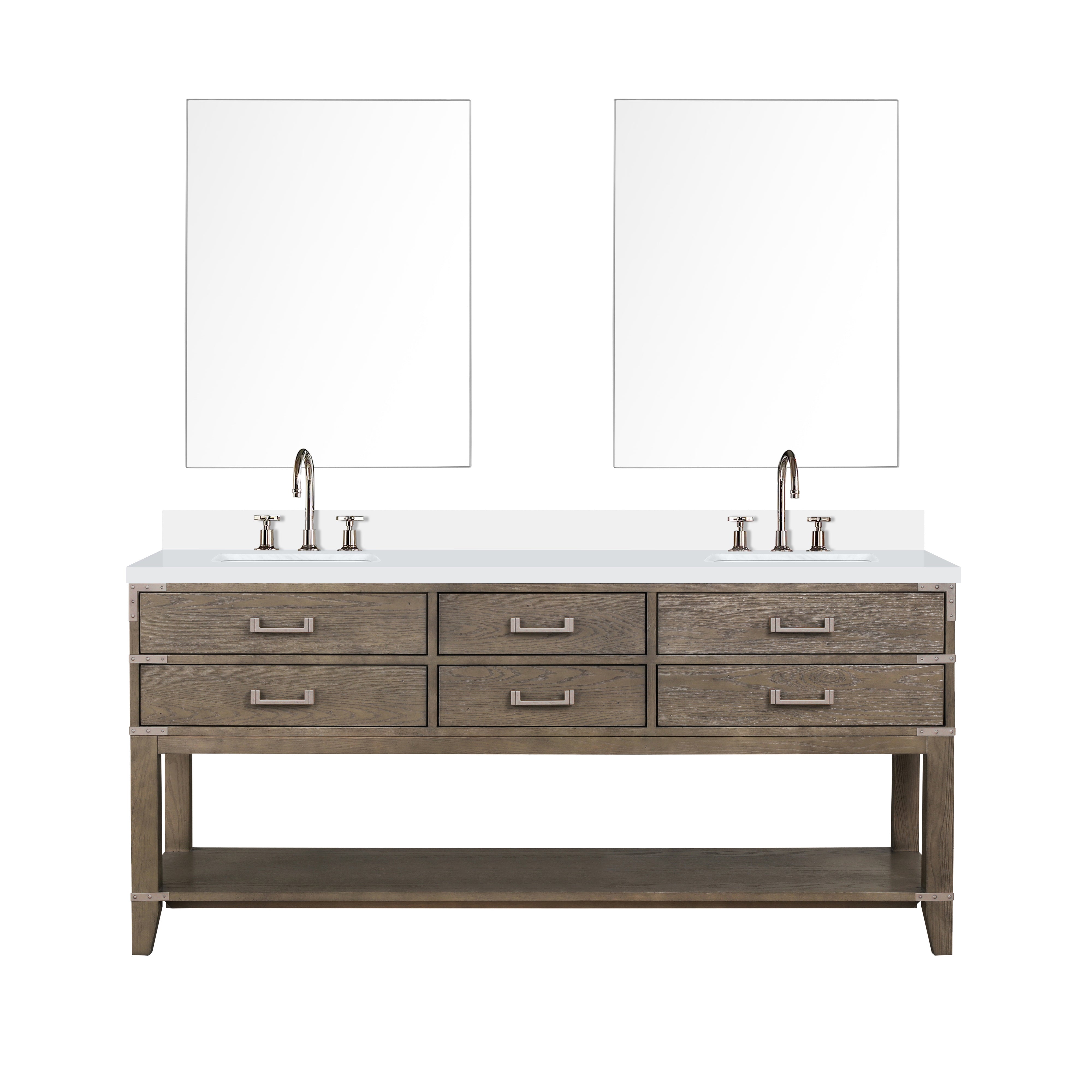 Norwalk 72 in W x 22 in D Grey Oak Double Bath Vanity