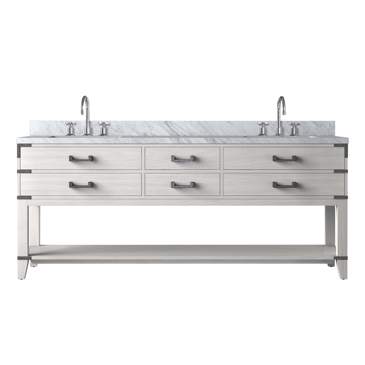 Norwalk 80 in W x 22 in D White Oak Double Bath Vanity
