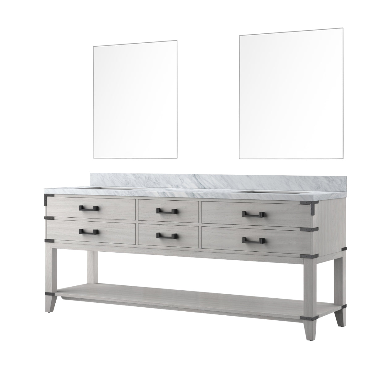 Norwalk 80 in W x 22 in D White Oak Double Bath Vanity