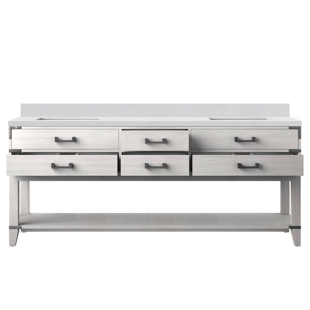 Norwalk 80 in W x 22 in D White Oak Double Bath Vanity
