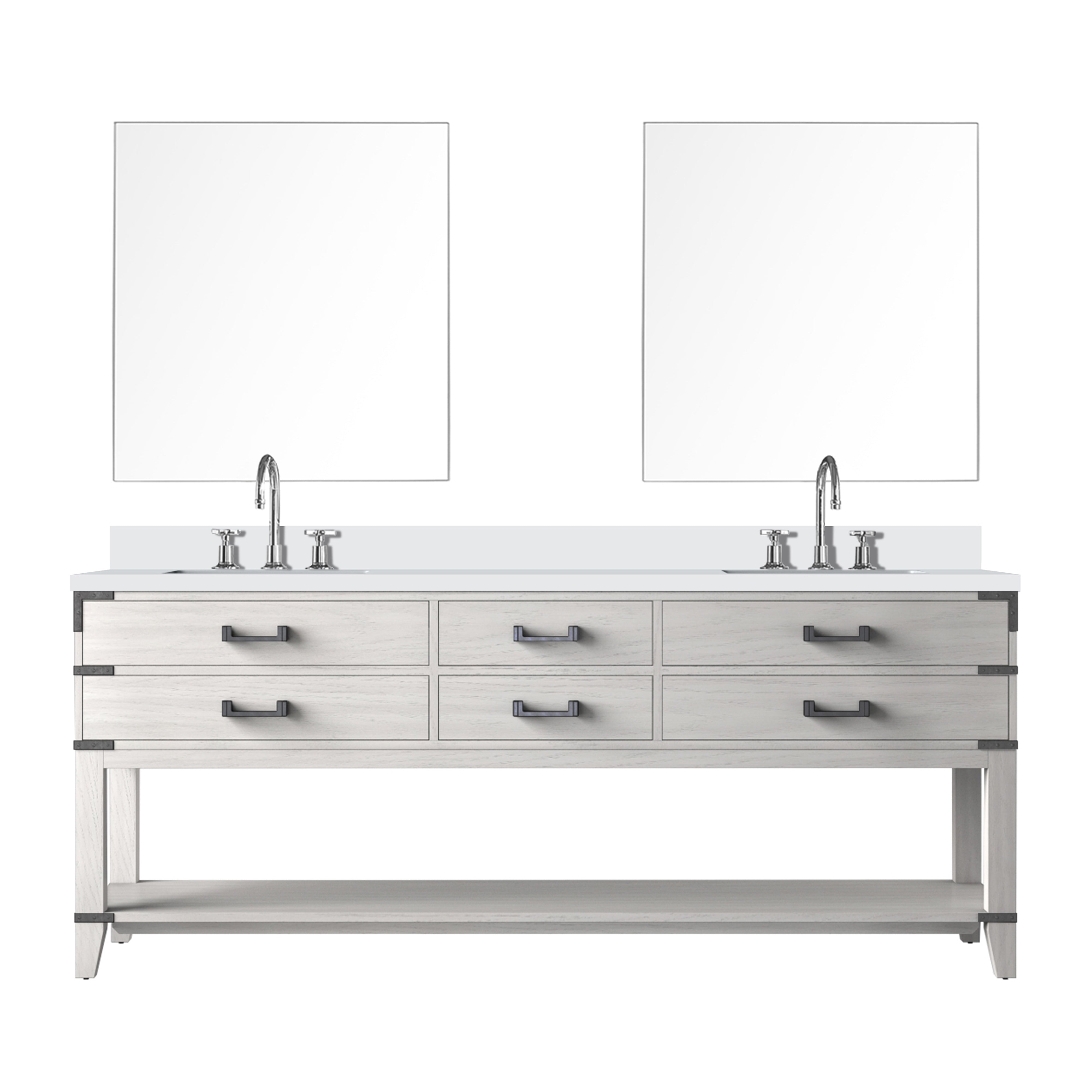 Norwalk 80 in W x 22 in D White Oak Double Bath Vanity