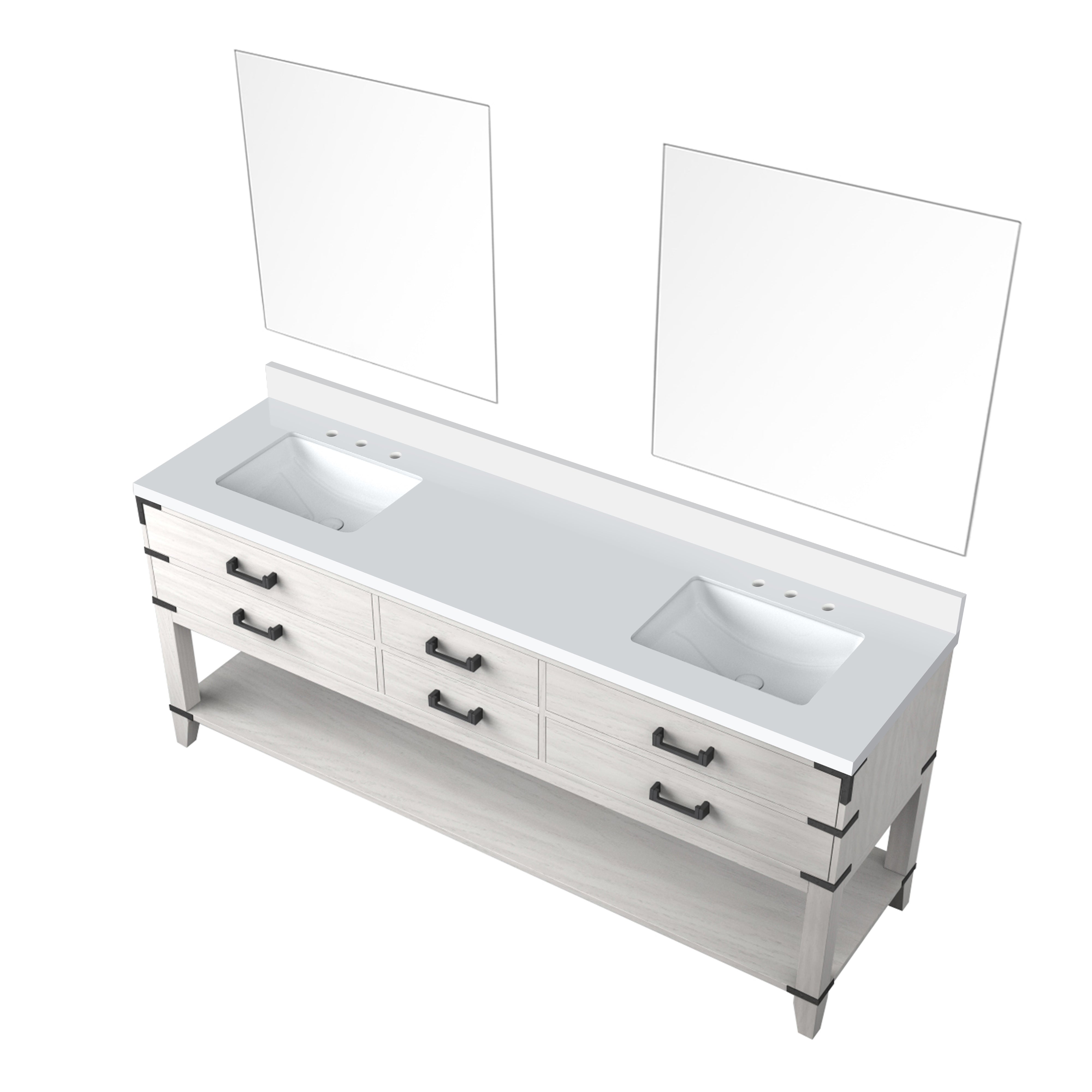 Norwalk 80 in W x 22 in D White Oak Double Bath Vanity