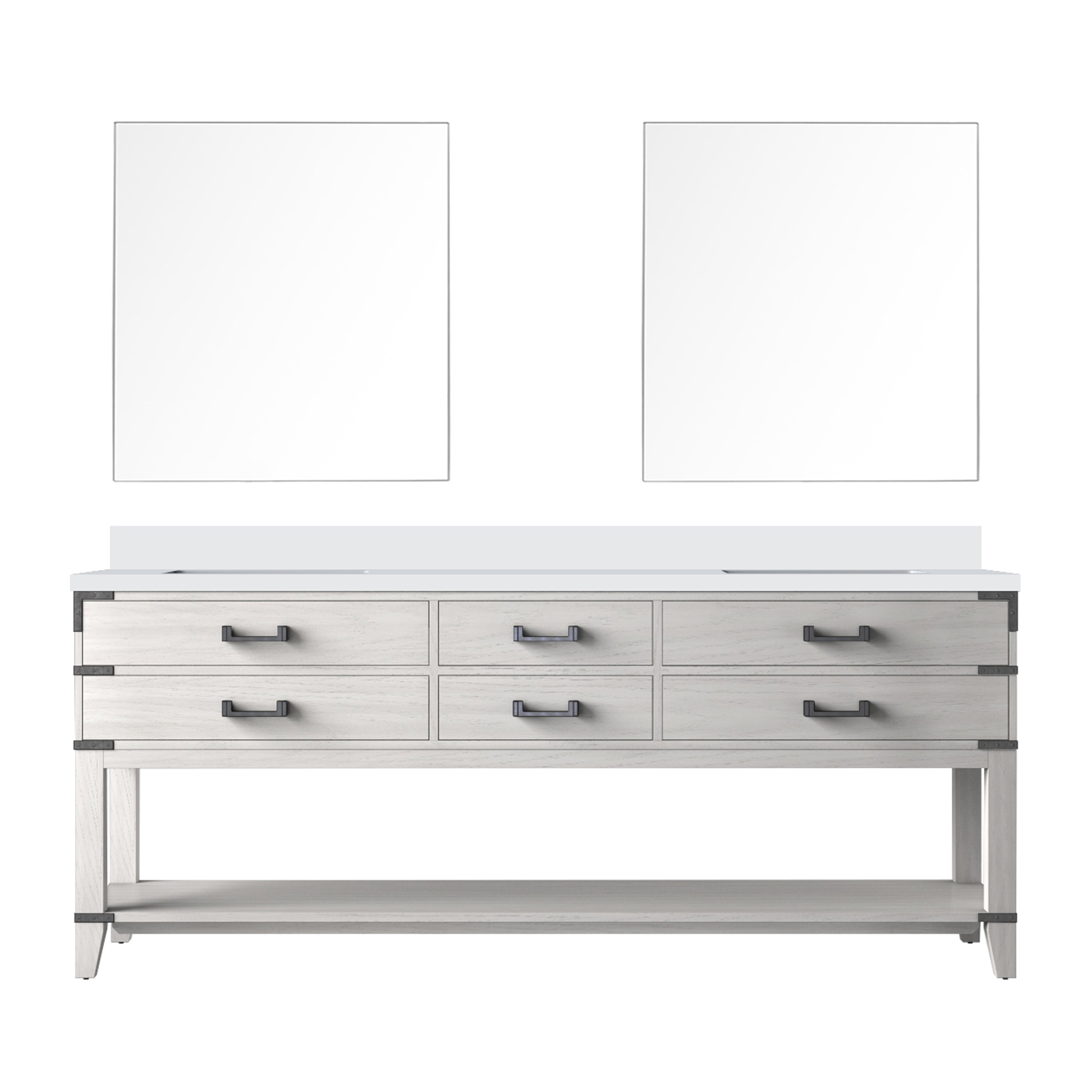 Norwalk 80 in W x 22 in D White Oak Double Bath Vanity