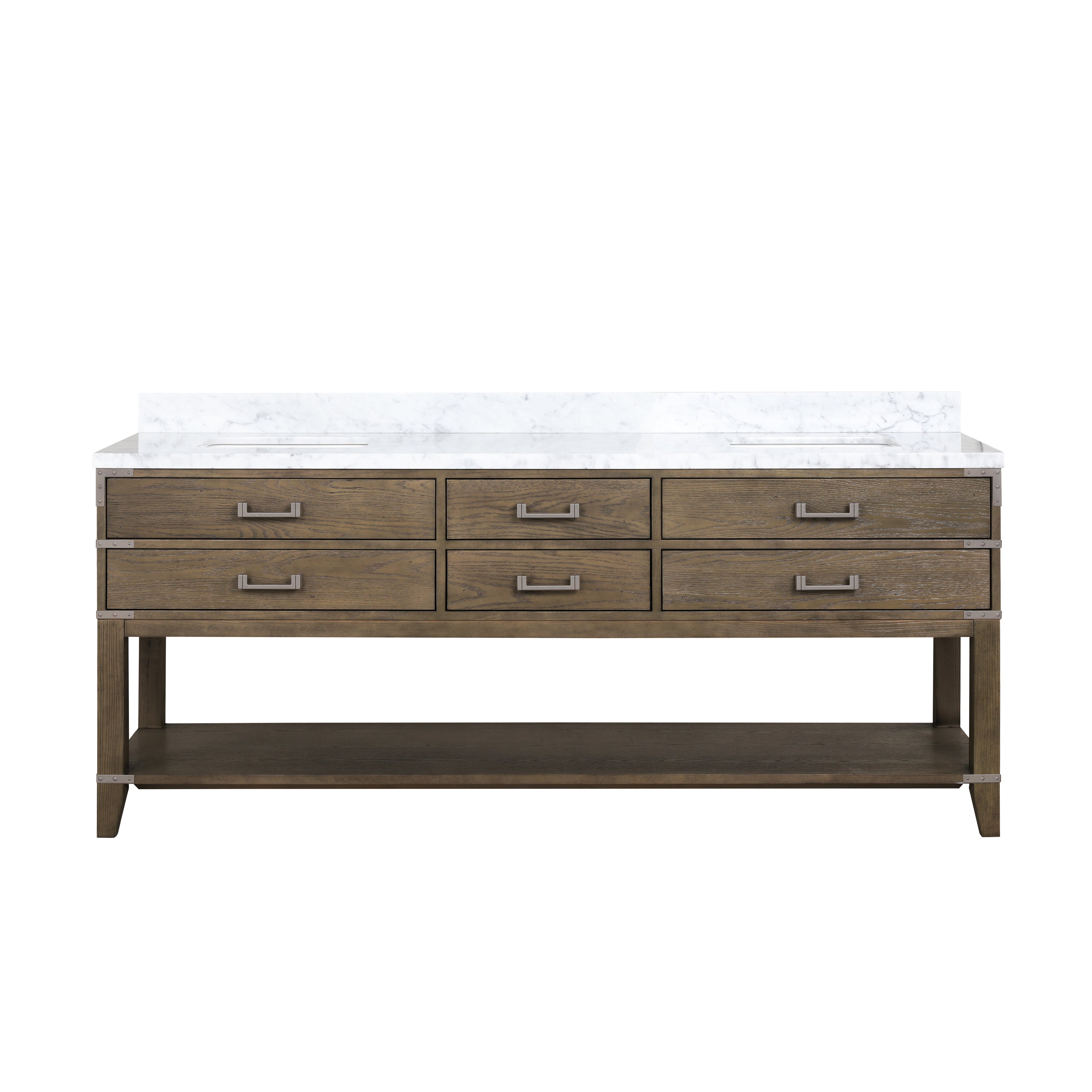Norwalk 80 in W x 22 in D Grey Oak Double Bath Vanity