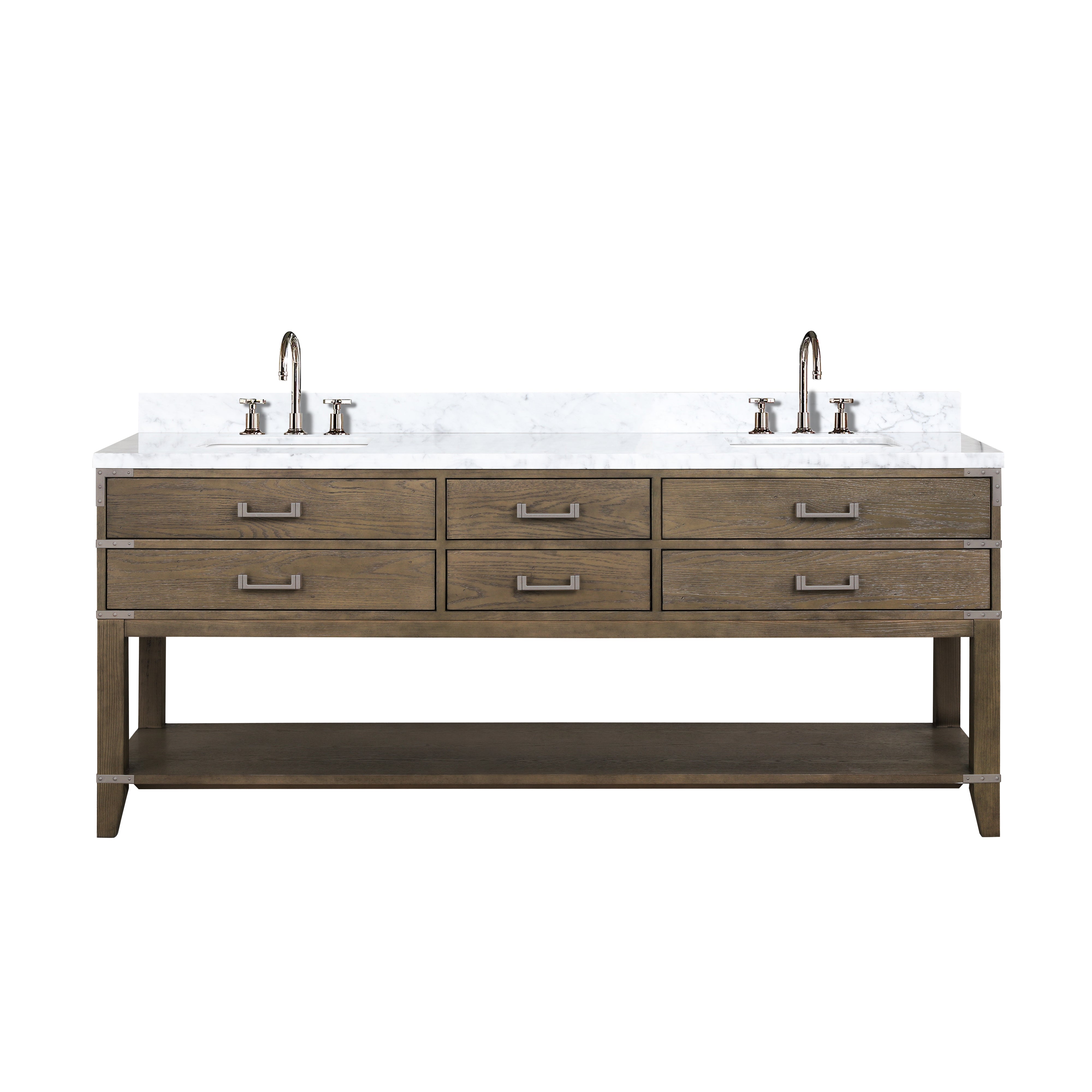 Norwalk 80 in W x 22 in D Grey Oak Double Bath Vanity