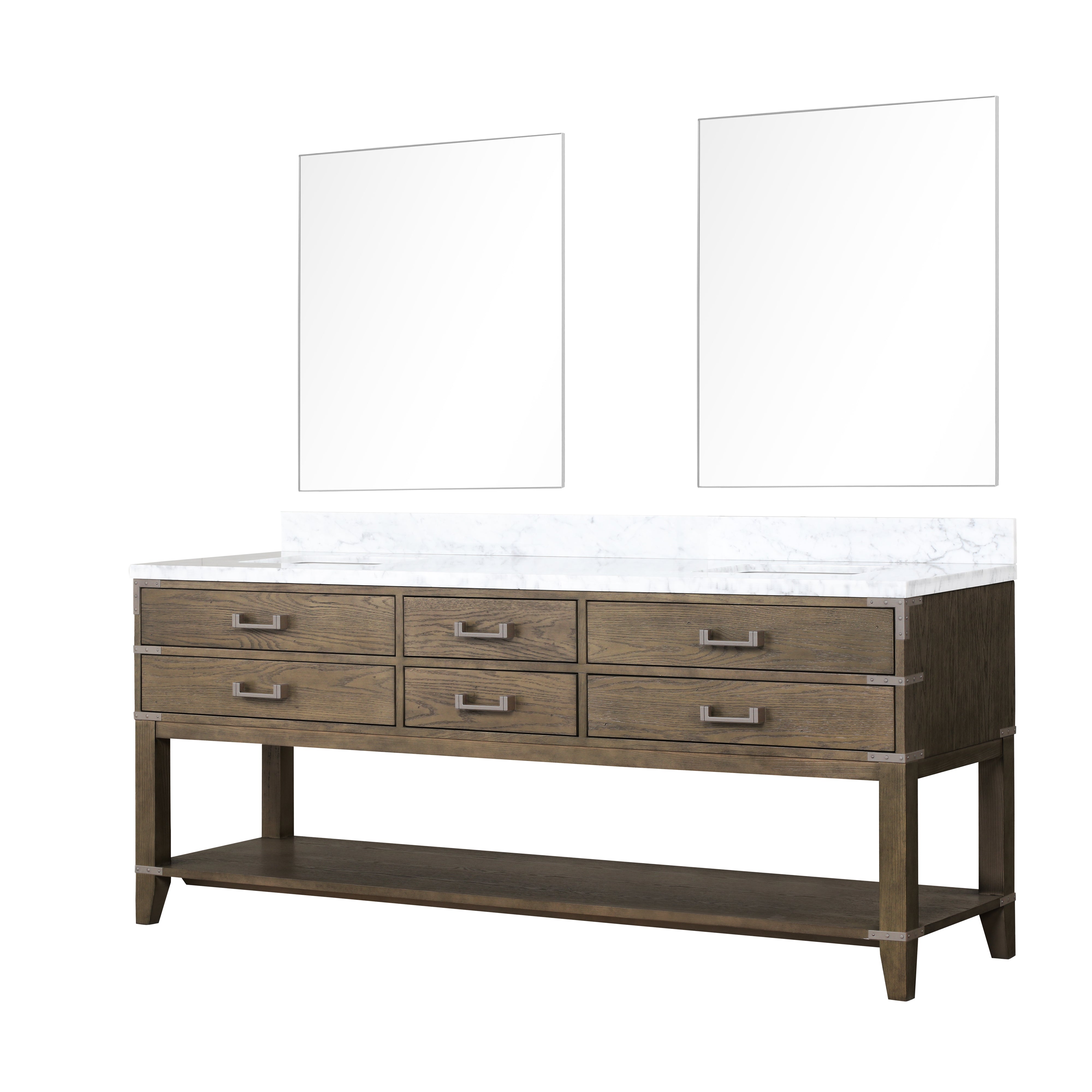 Norwalk 80 in W x 22 in D Grey Oak Double Bath Vanity