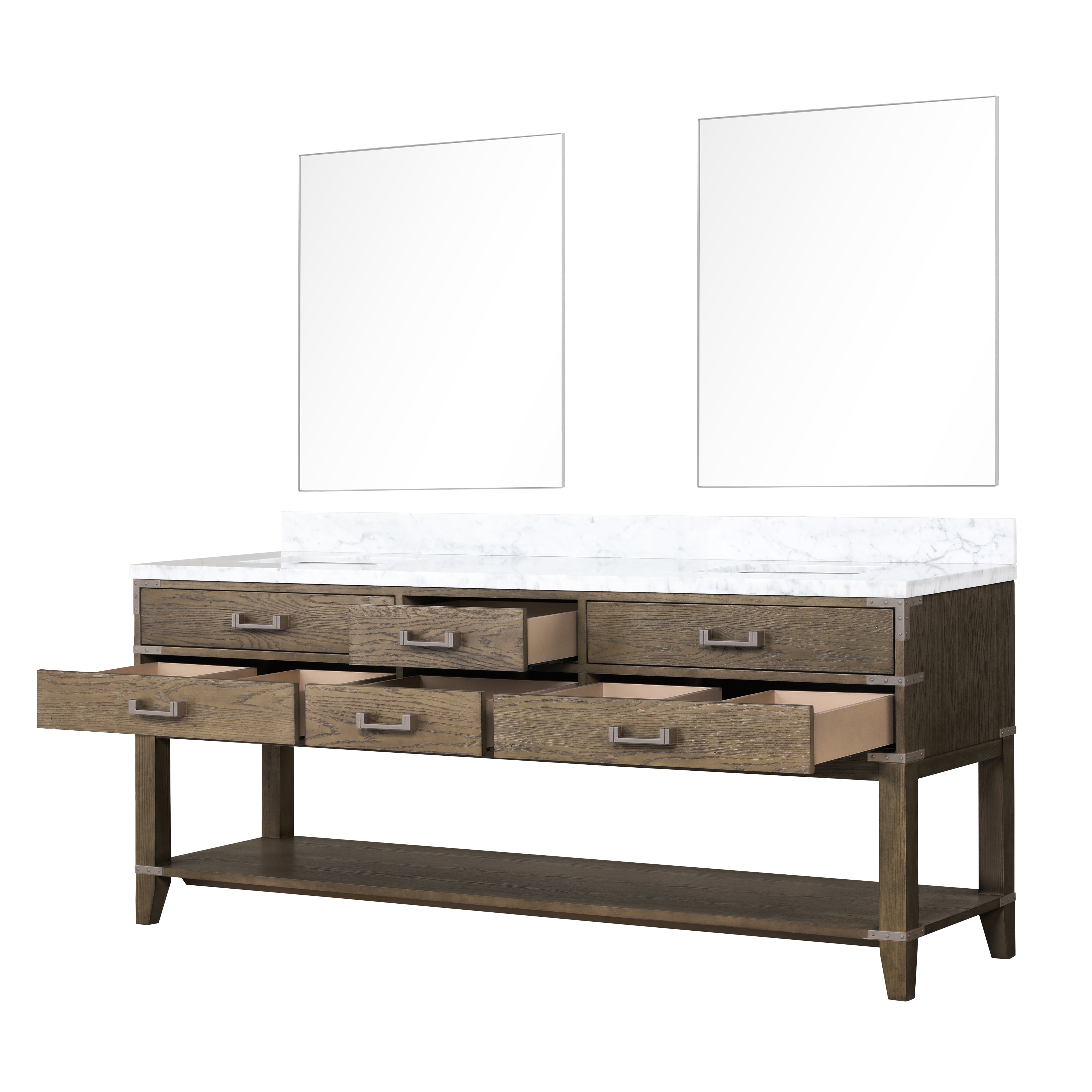 Norwalk 80 in W x 22 in D Grey Oak Double Bath Vanity
