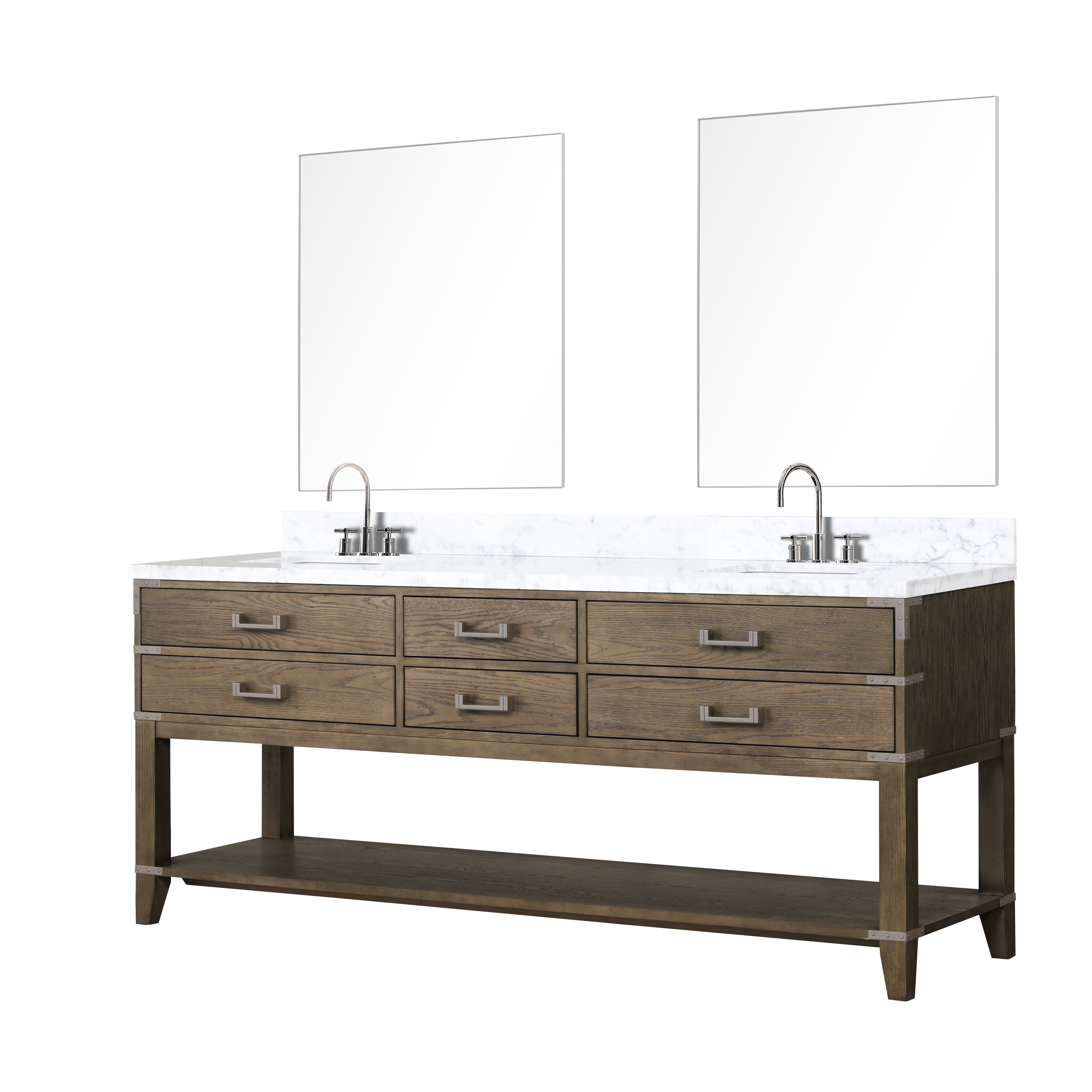 Norwalk 80 in W x 22 in D Grey Oak Double Bath Vanity