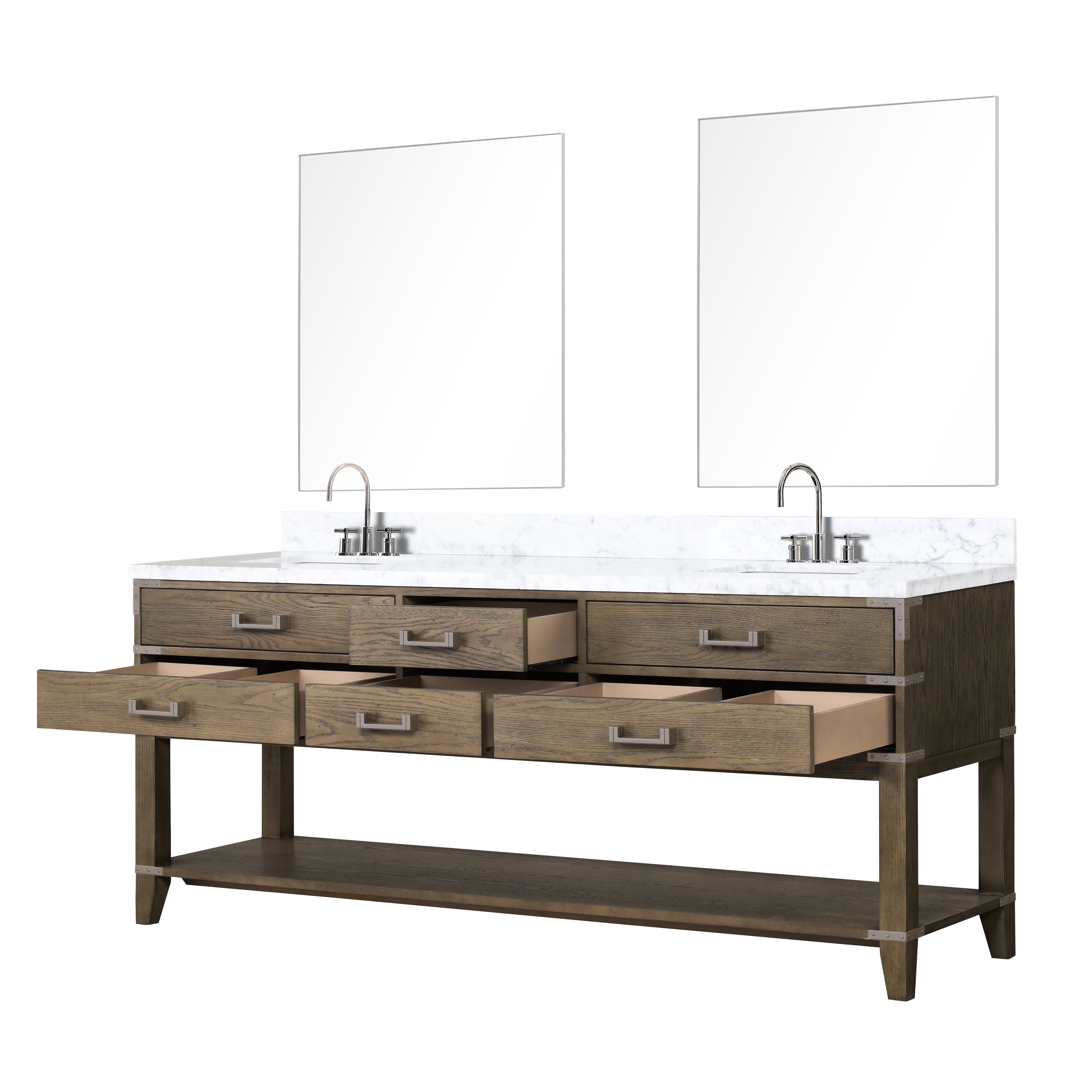 Norwalk 80 in W x 22 in D Grey Oak Double Bath Vanity