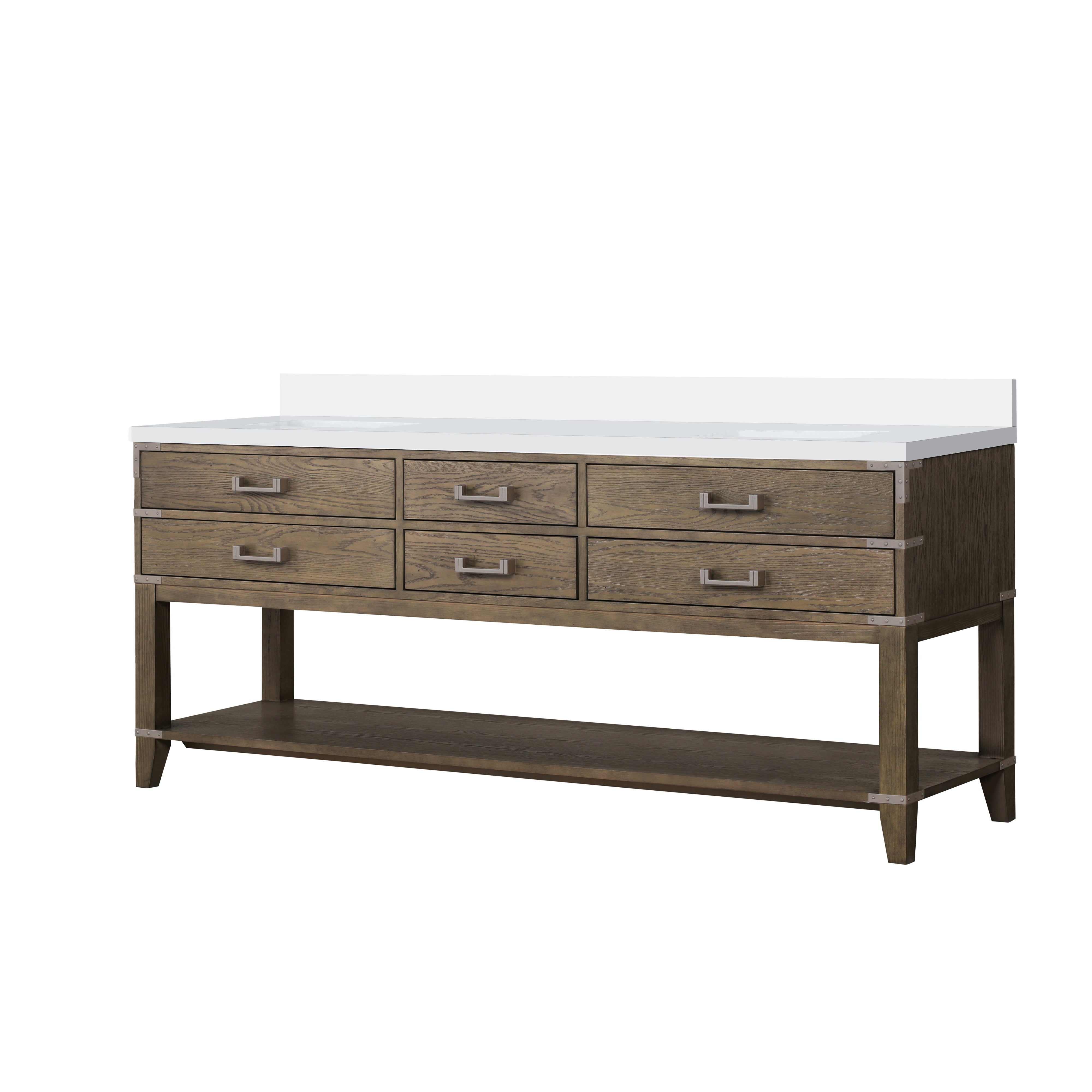 Norwalk 80 in W x 22 in D Grey Oak Double Bath Vanity