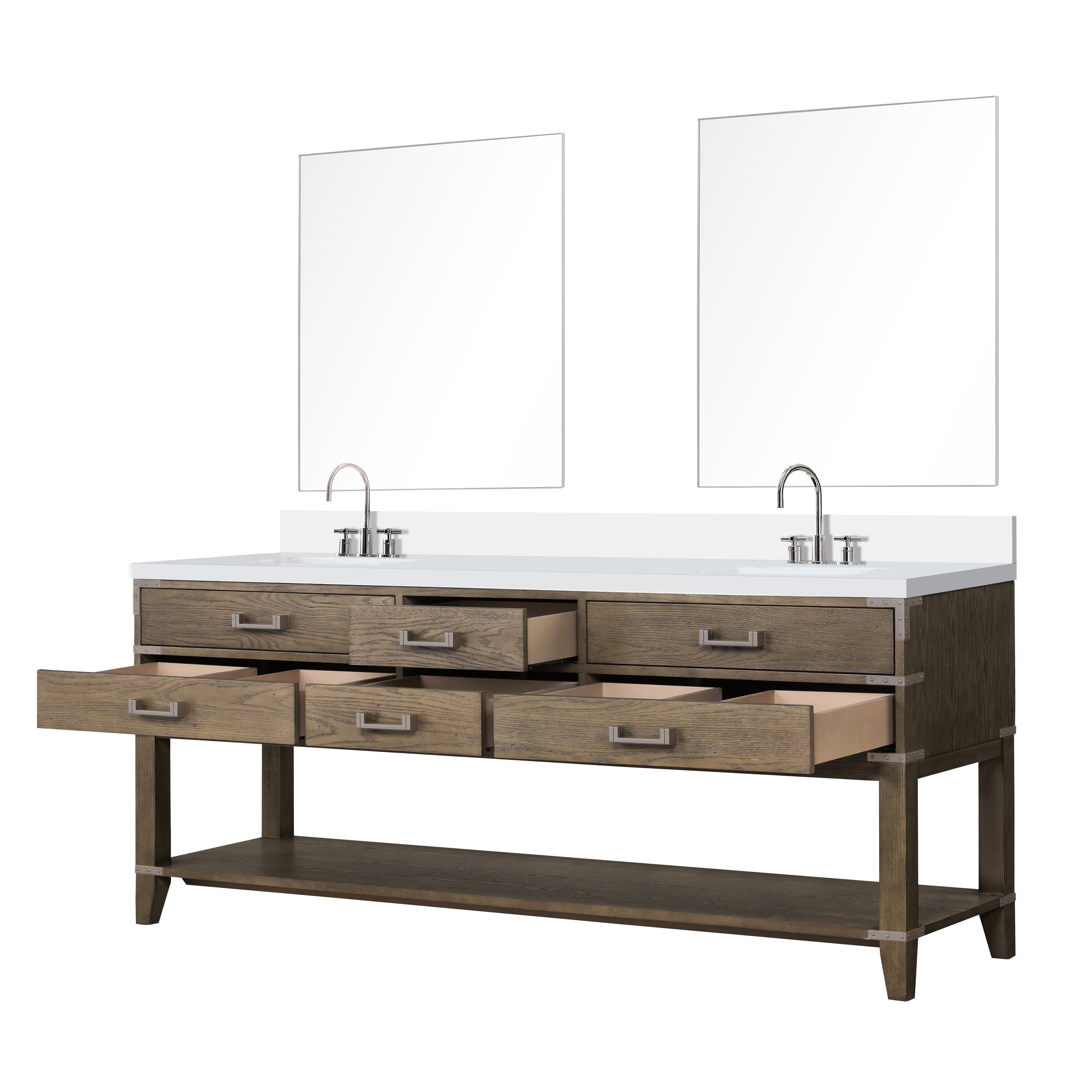 Norwalk 80 in W x 22 in D Grey Oak Double Bath Vanity