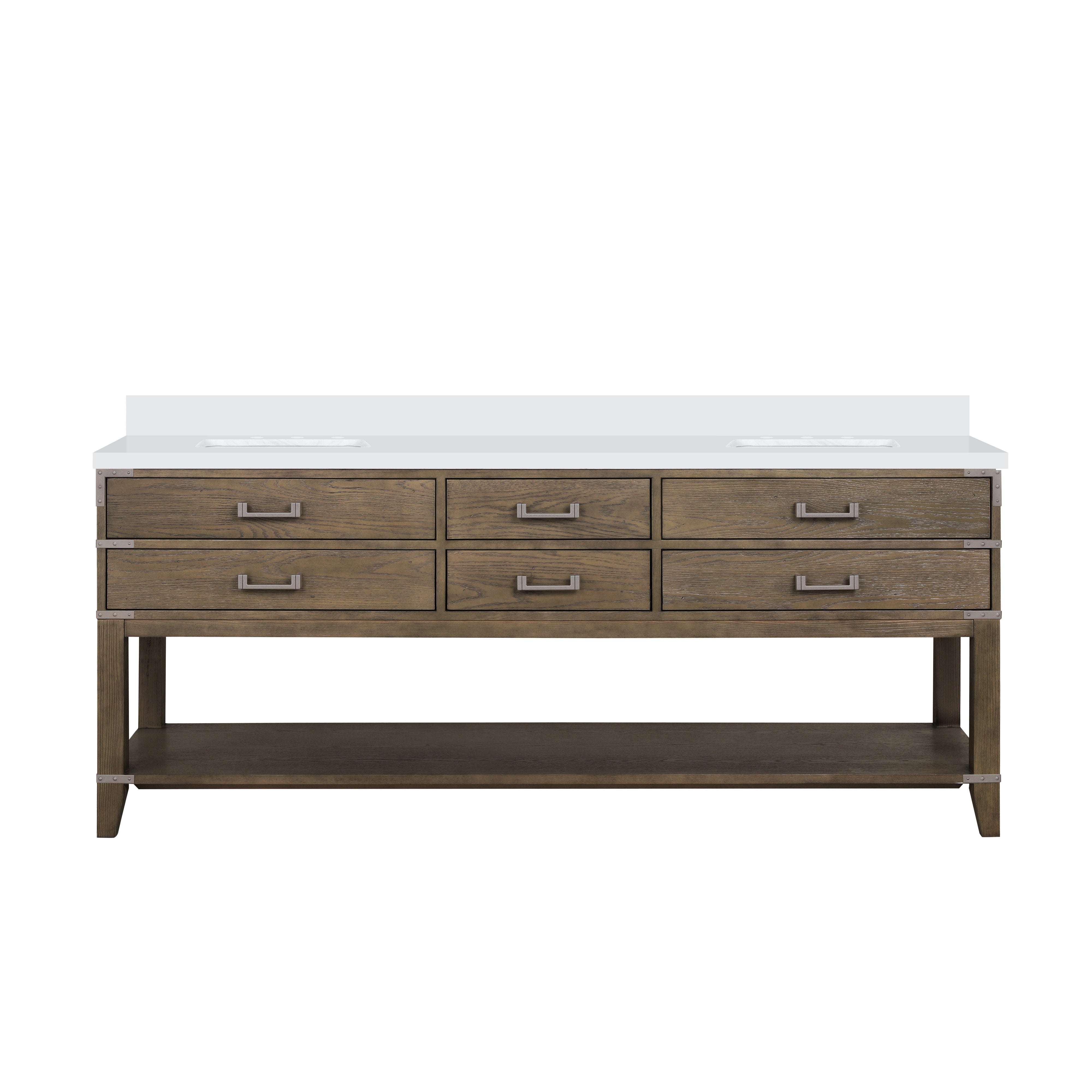 Norwalk 80 in W x 22 in D Grey Oak Double Bath Vanity