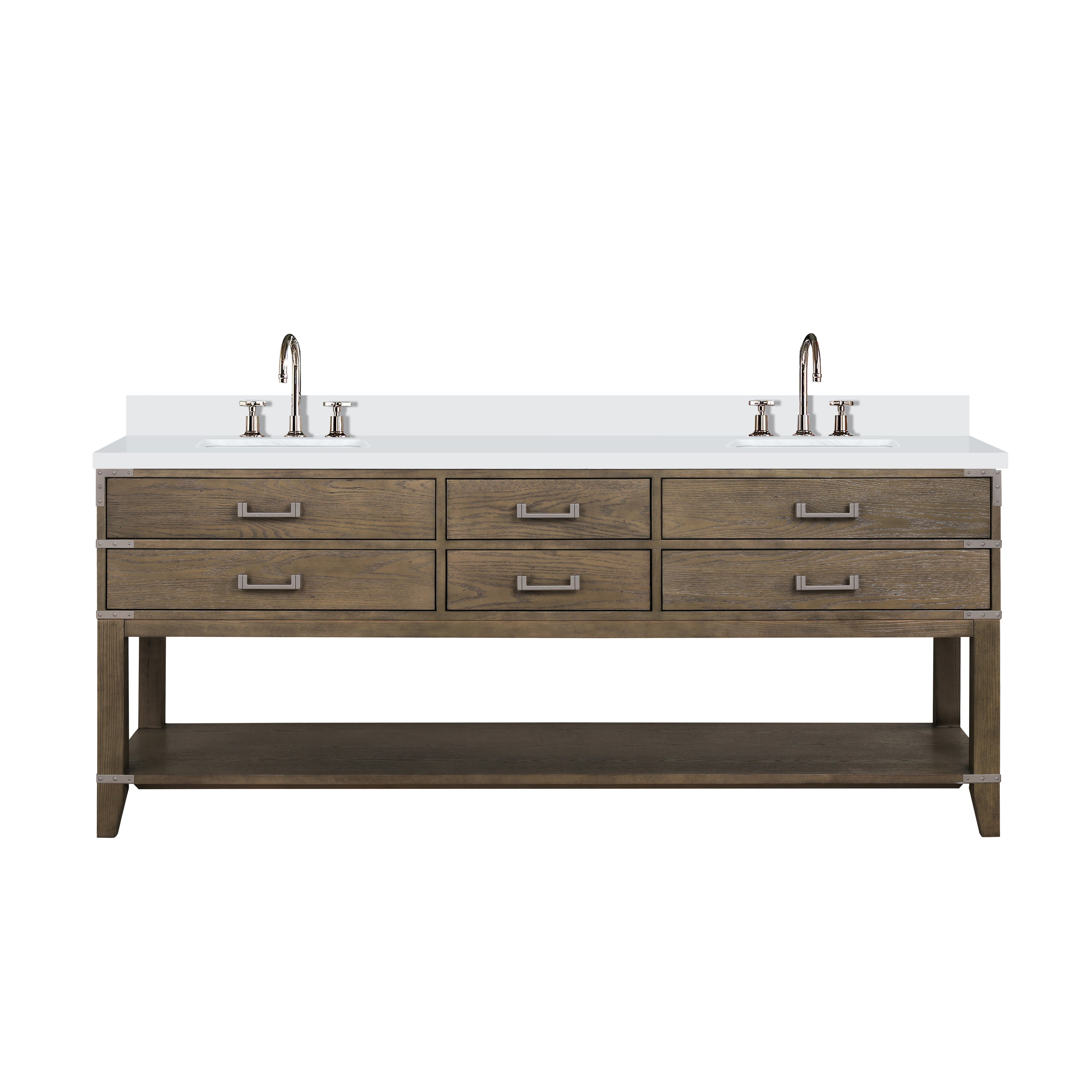 Norwalk 80 in W x 22 in D Grey Oak Double Bath Vanity