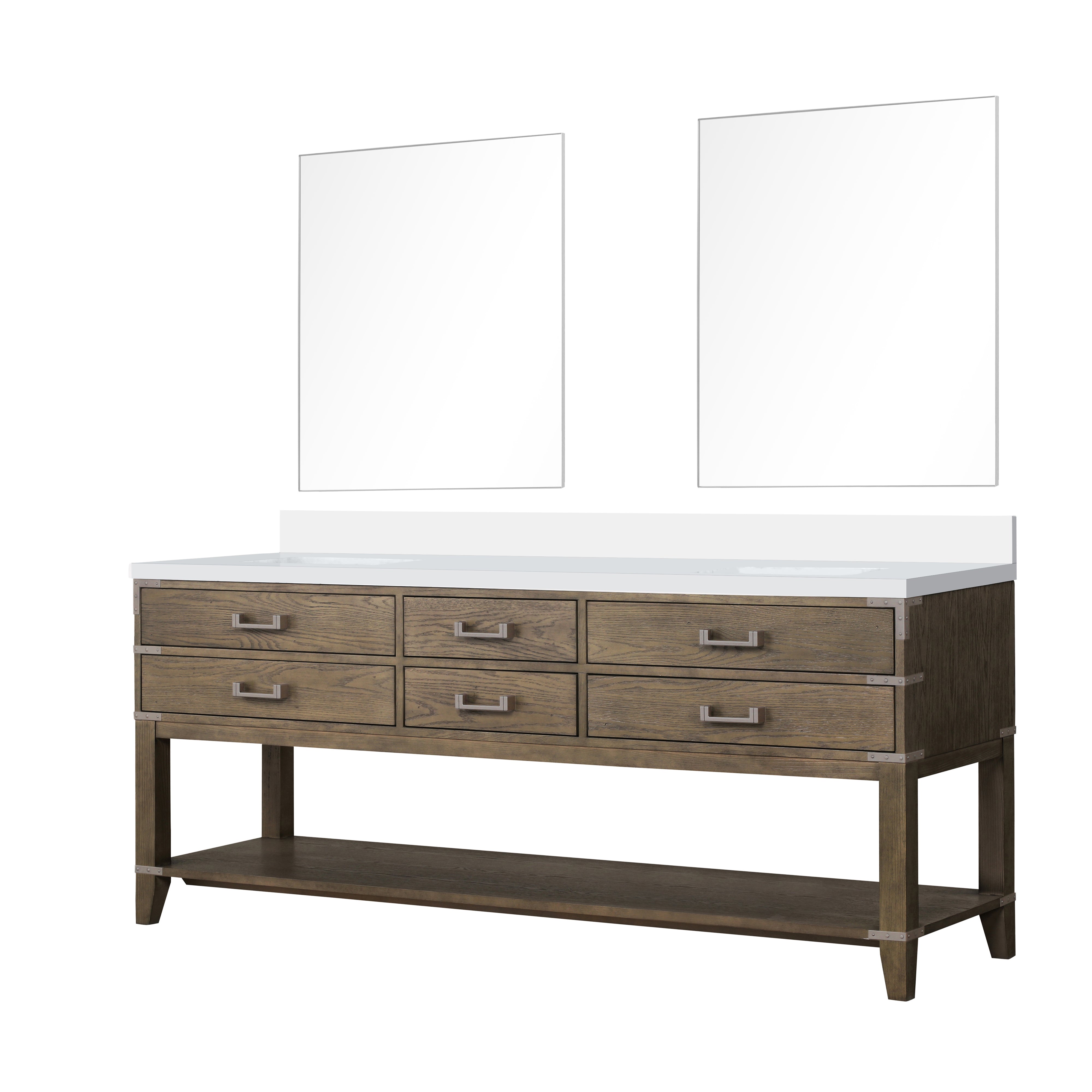 Norwalk 80 in W x 22 in D Grey Oak Double Bath Vanity