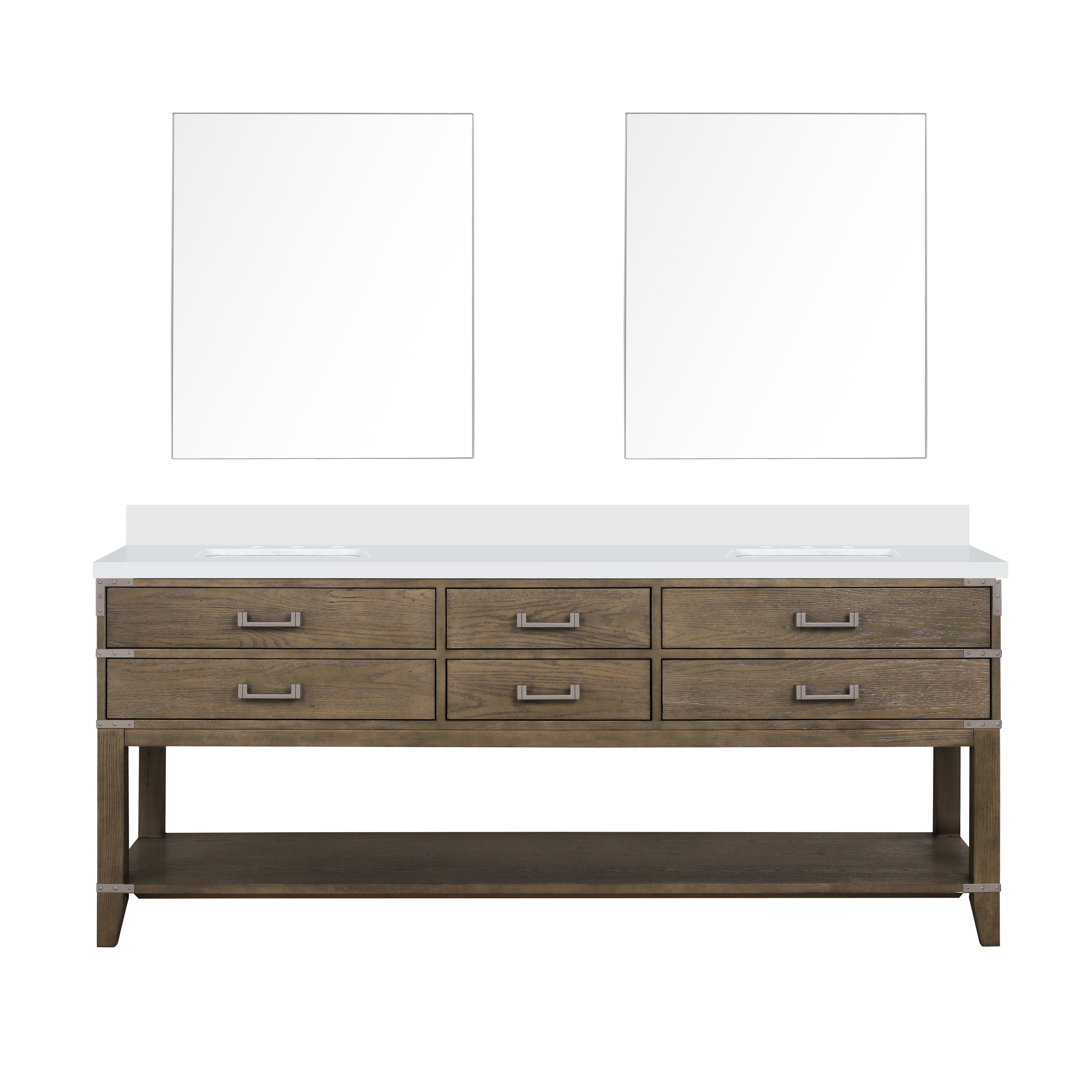 Norwalk 80 in W x 22 in D Grey Oak Double Bath Vanity